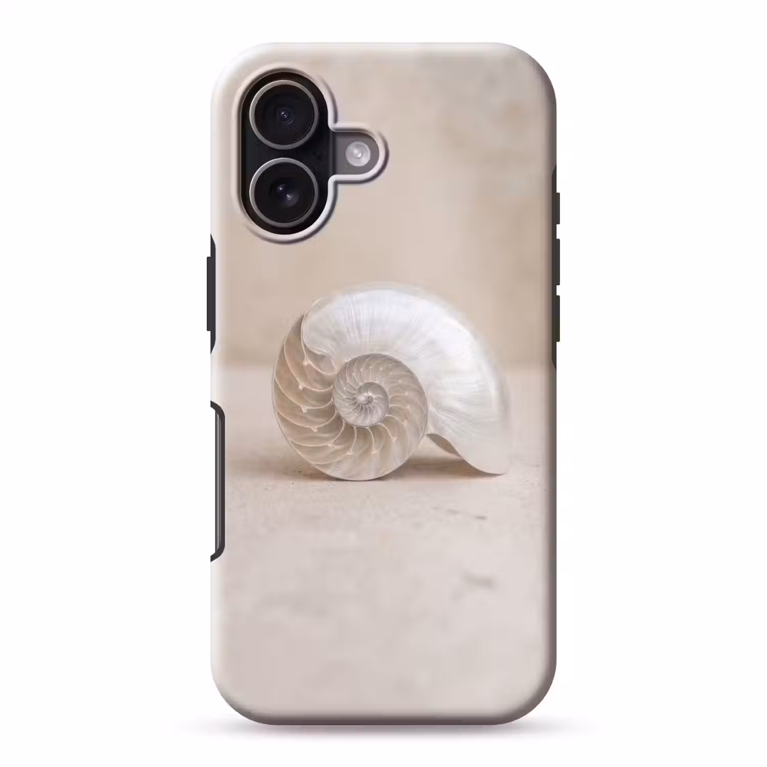 Schelp - Spiraal - Beige Toughcase MagSafe Apple iPhone 17 klein -3d