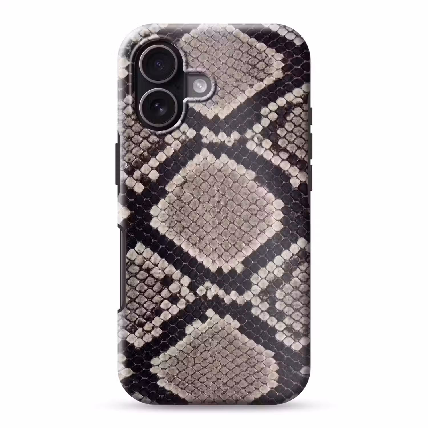 Slangenleer - Patroon - Beige Toughcase MagSafe Apple iPhone 17 klein -3d