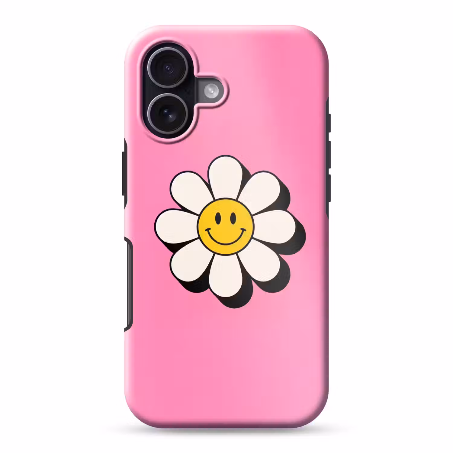 Smiley - Bloem - Roze Toughcase MagSafe Apple iPhone 17 klein -3d