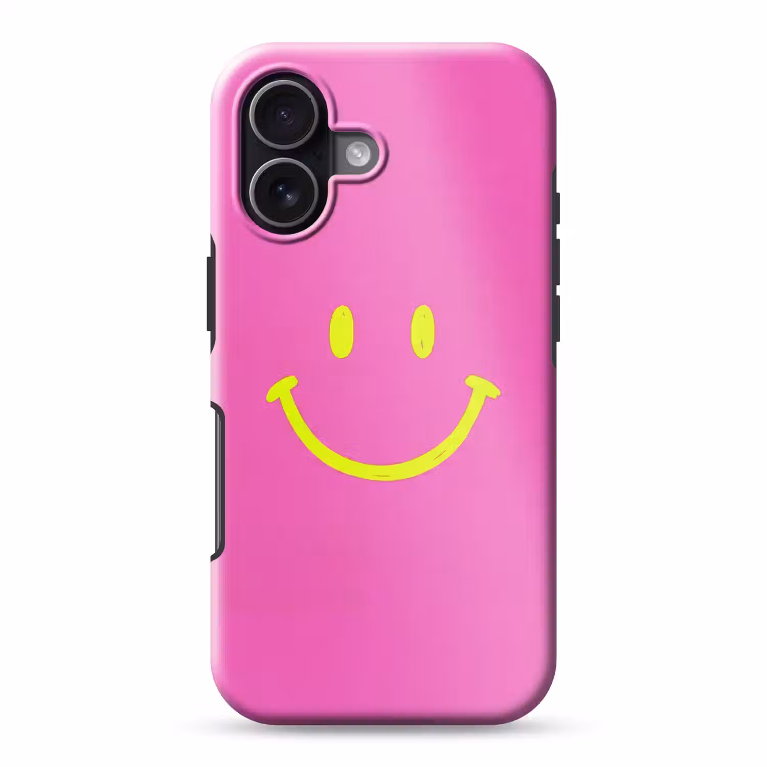 Smiley - Vrolijk - Roze Toughcase MagSafe Apple iPhone 17 klein -3d