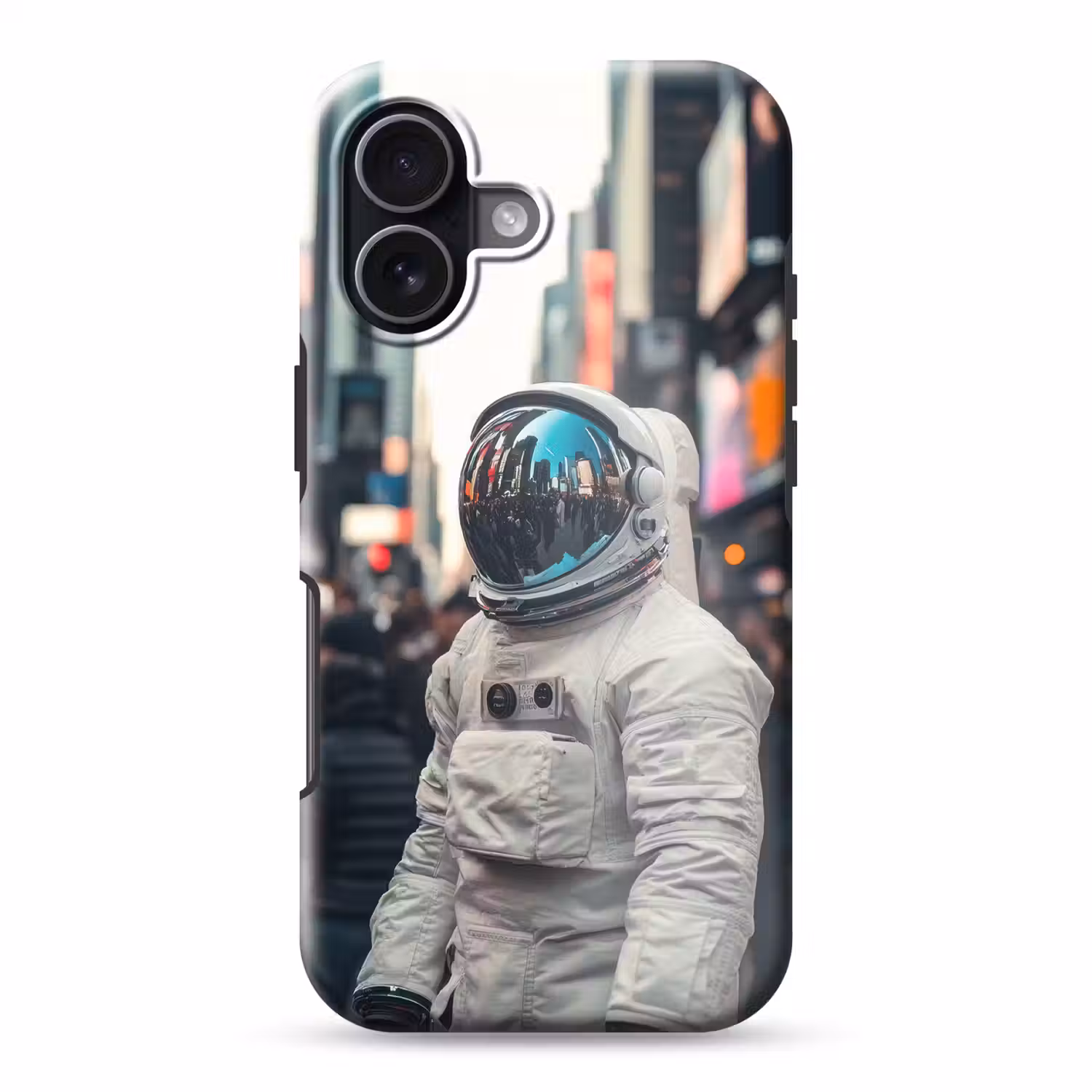 Stad - Mensen - Astronaut - Wit Toughcase MagSafe Apple iPhone 17 klein -3d
