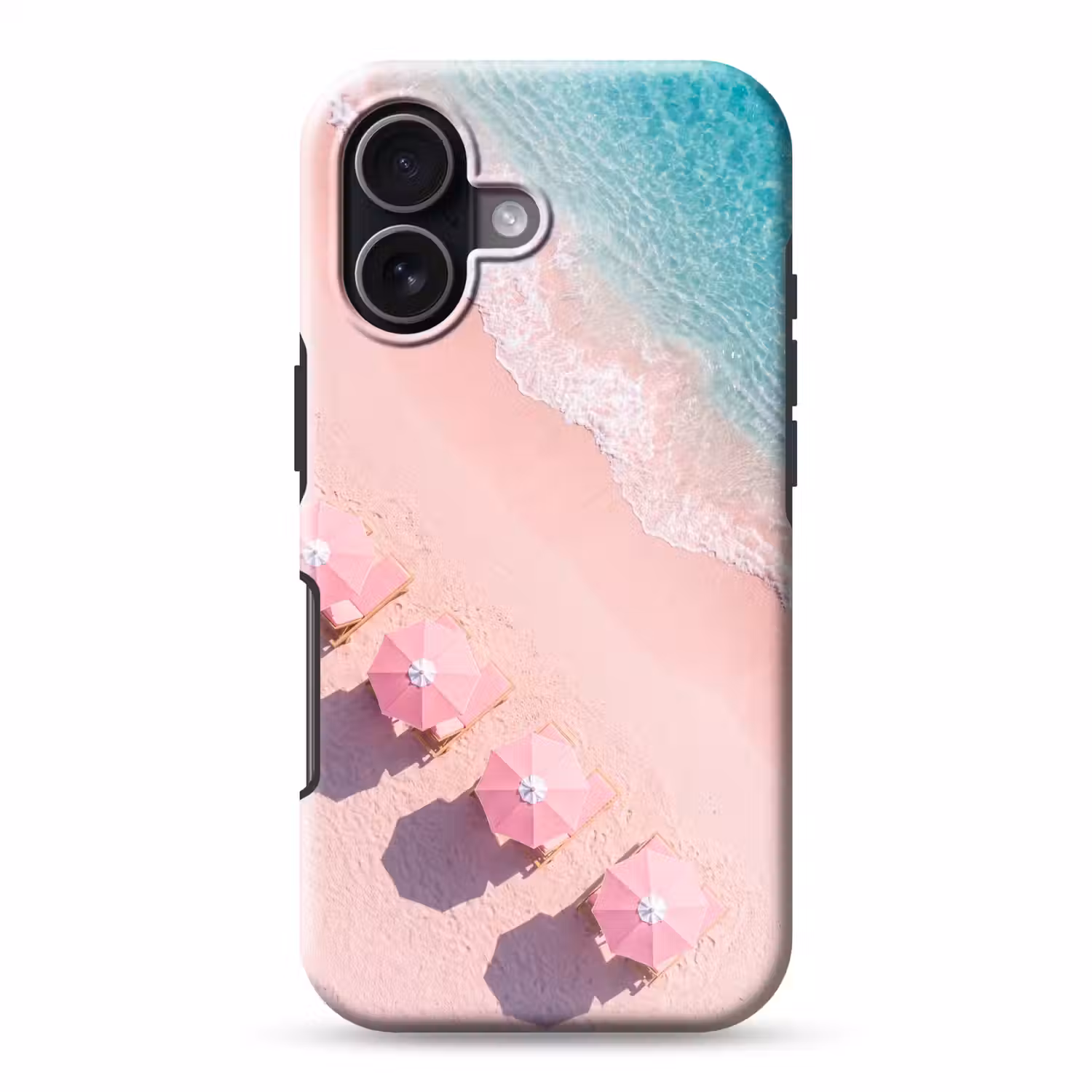 Strand - Roze zand - Zee - Zomer - Natuur Toughcase MagSafe Apple iPhone 17 klein -3d
