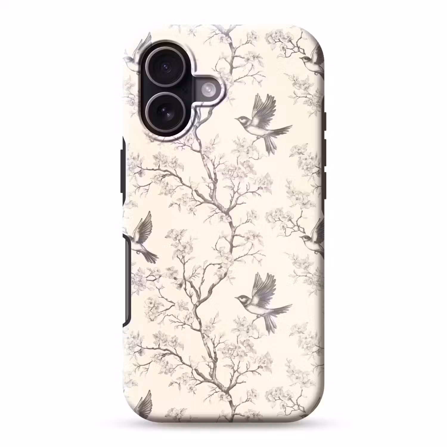 Takken - Vogels - Beige Toughcase MagSafe Apple iPhone 17 klein 1017 -3d