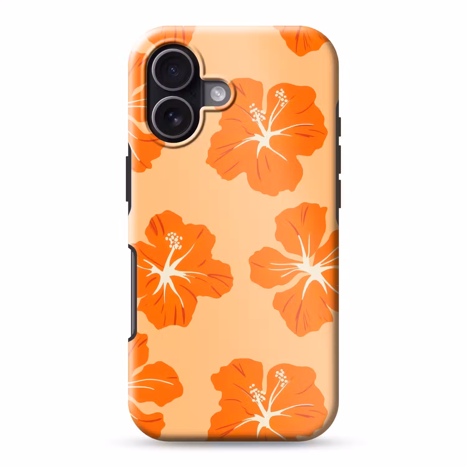 Tropisch - Hibiscus - Oranje Toughcase MagSafe Apple iPhone 17 klein 1017 -3d