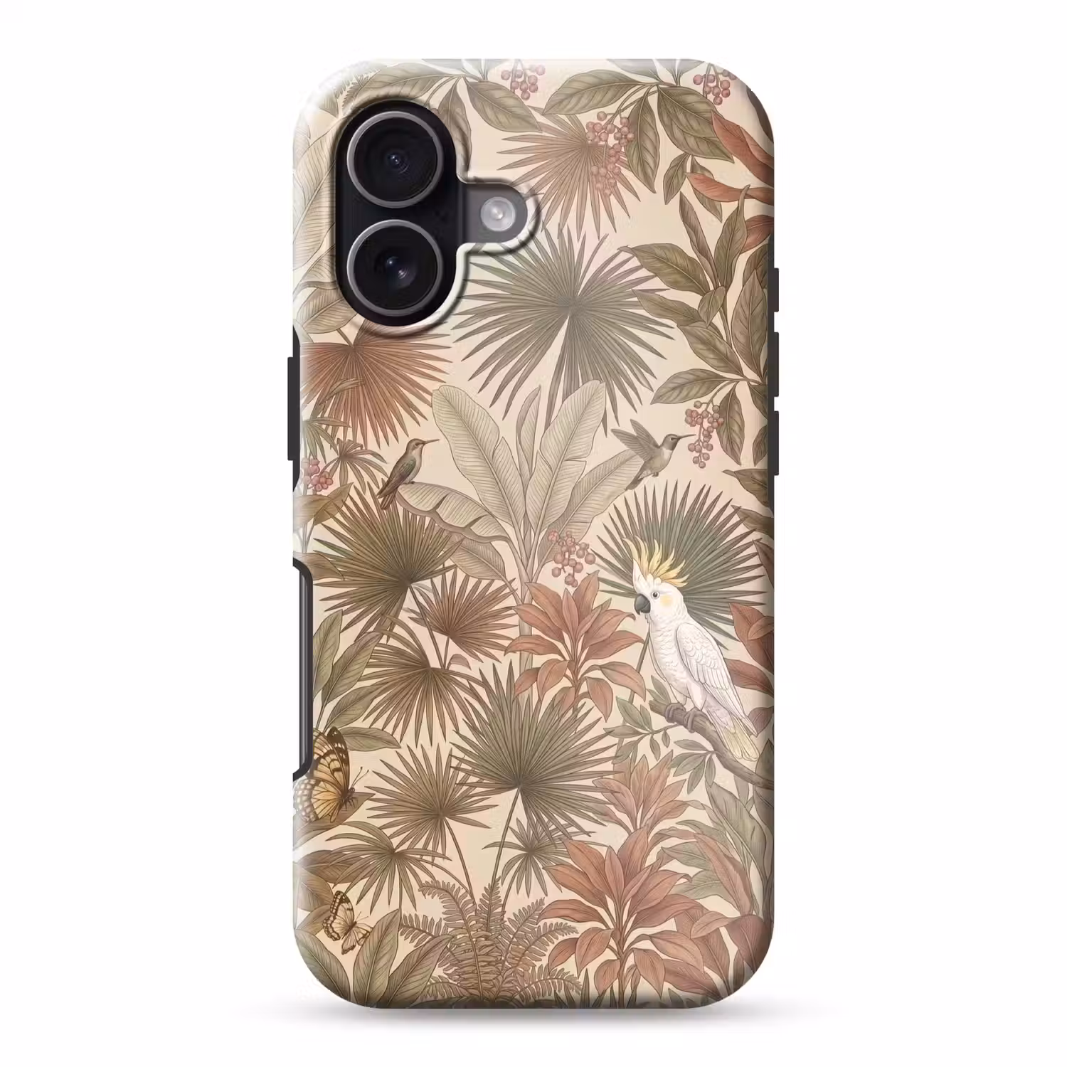 Tropisch - Vogels - Beige Toughcase MagSafe Apple iPhone 17 klein -3d