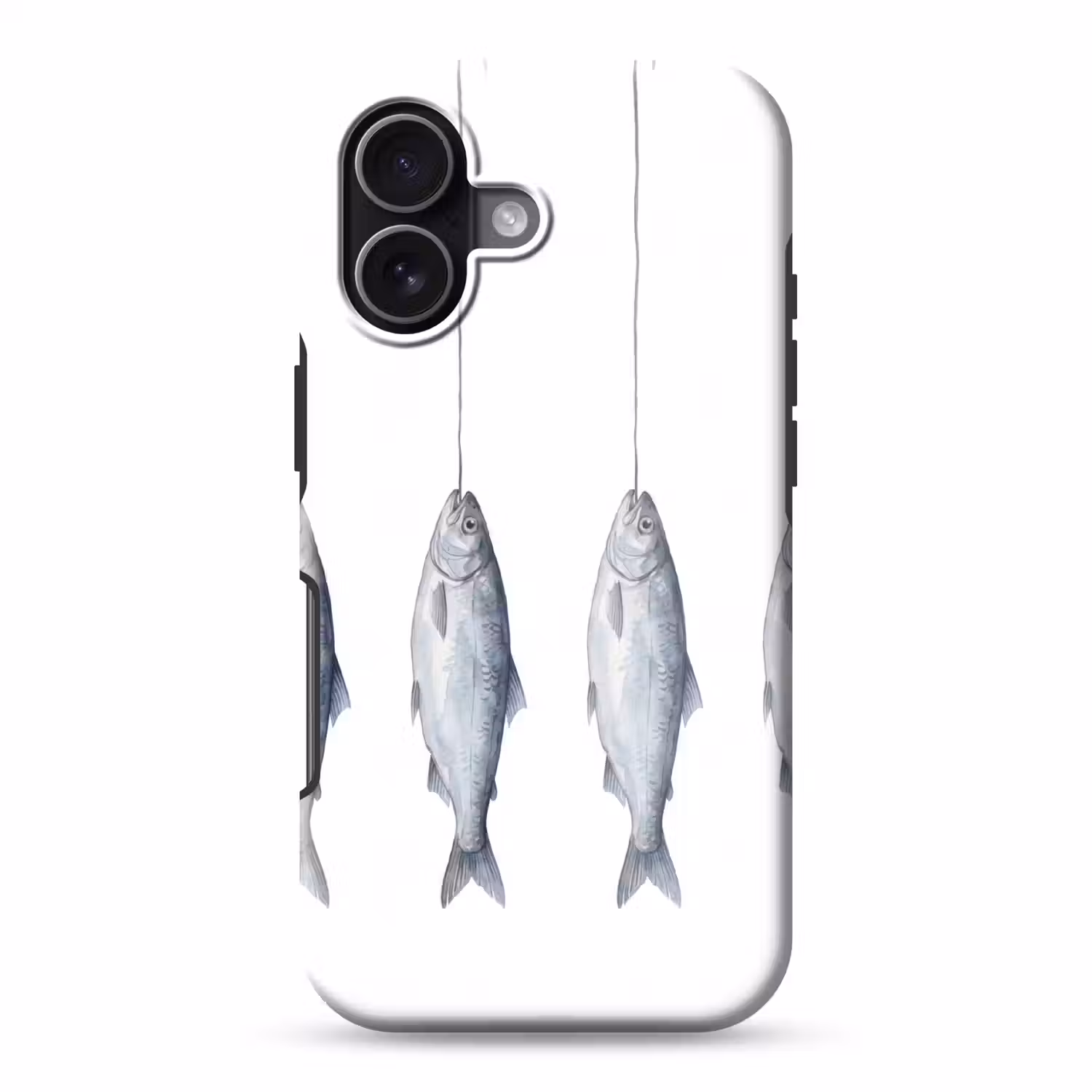Vissen - Illustratie - Delfts - Blauw Toughcase MagSafe Apple iPhone 17 klein -3d