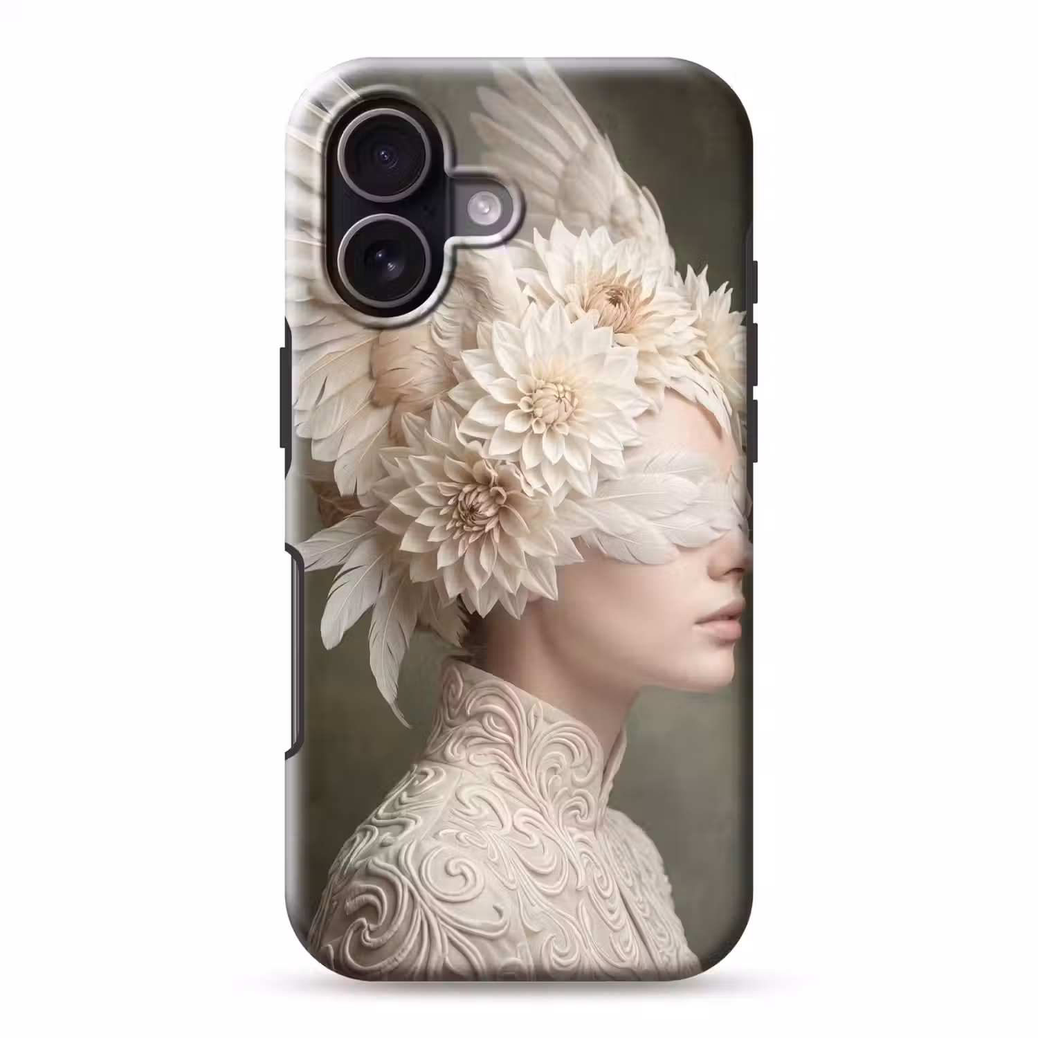 Vleugels - Vrouw - Wit Toughcase MagSafe Apple iPhone 17 klein -3d