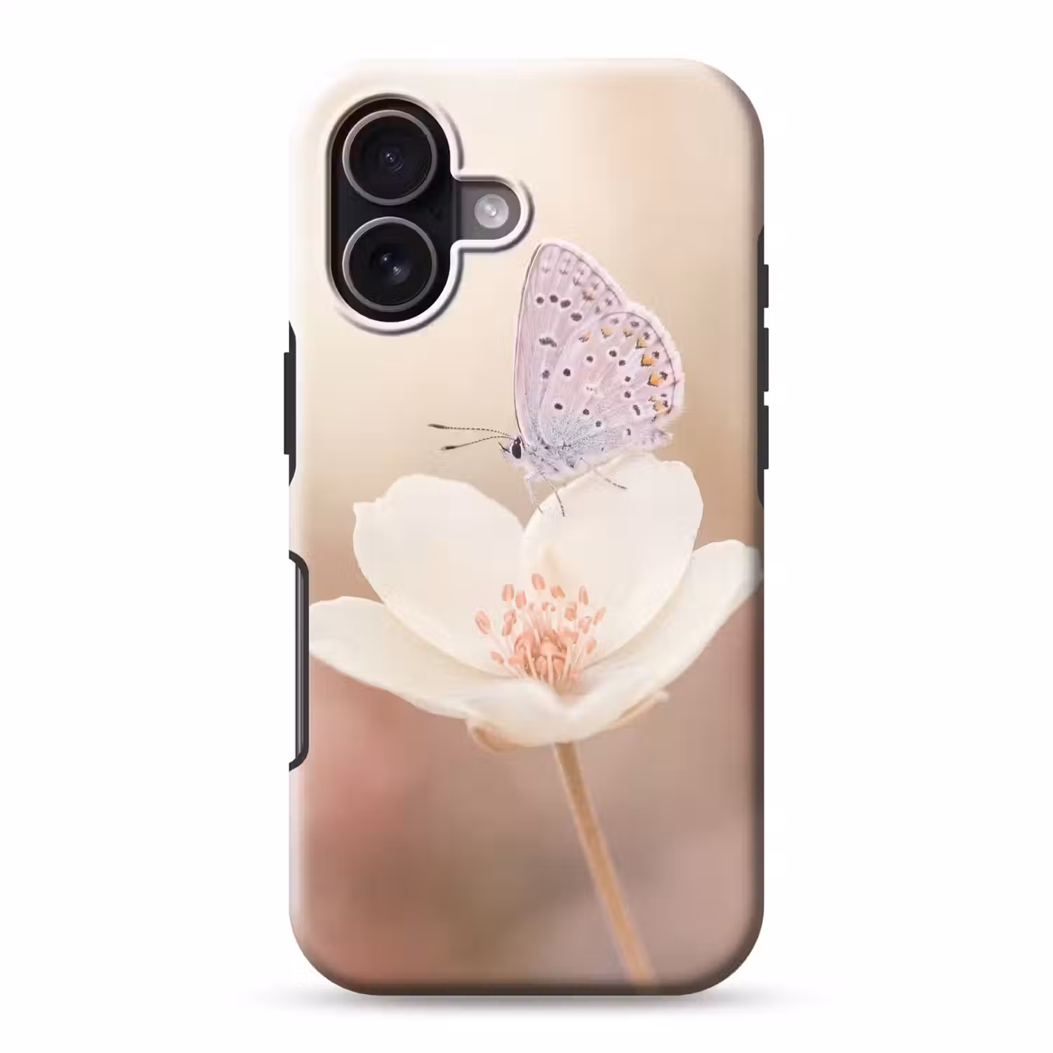 Vlinder - Bloem - Blauw Toughcase MagSafe Apple iPhone 17 klein -3d