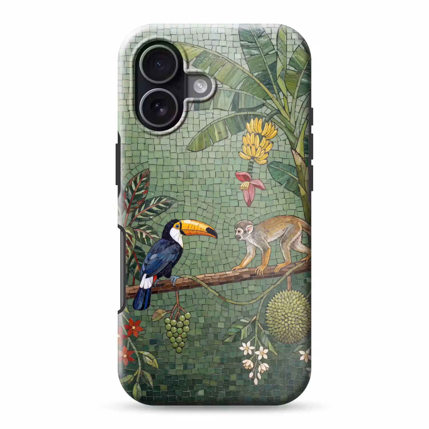 Vogel - Dier - Jungle - Mozaïek - Natuur Toughcase MagSafe Apple iPhone 17 klein -3d