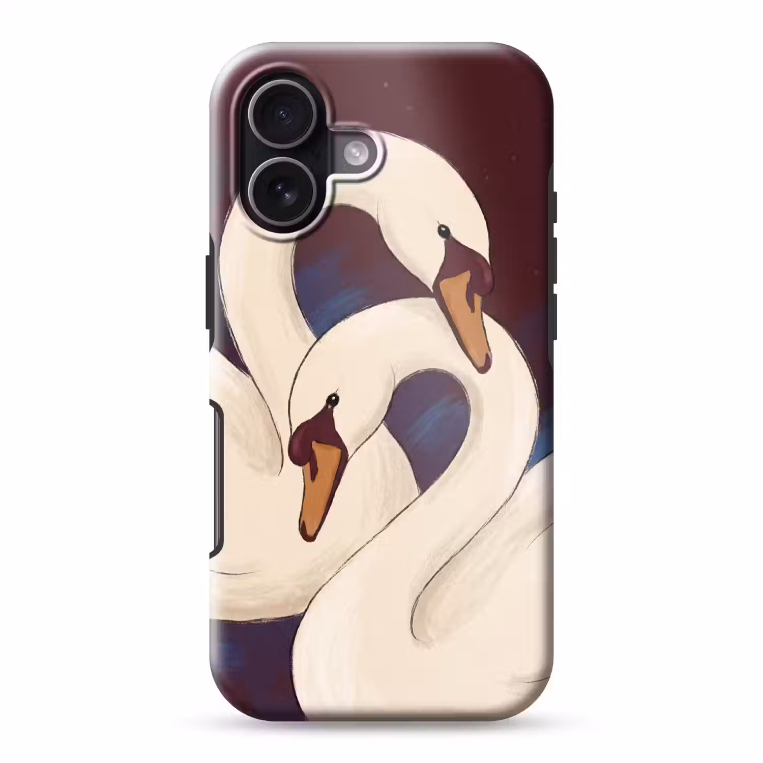 Vogel - Koppel - Liefde - Abstract - Wit Toughcase MagSafe Apple iPhone 17 klein -3d