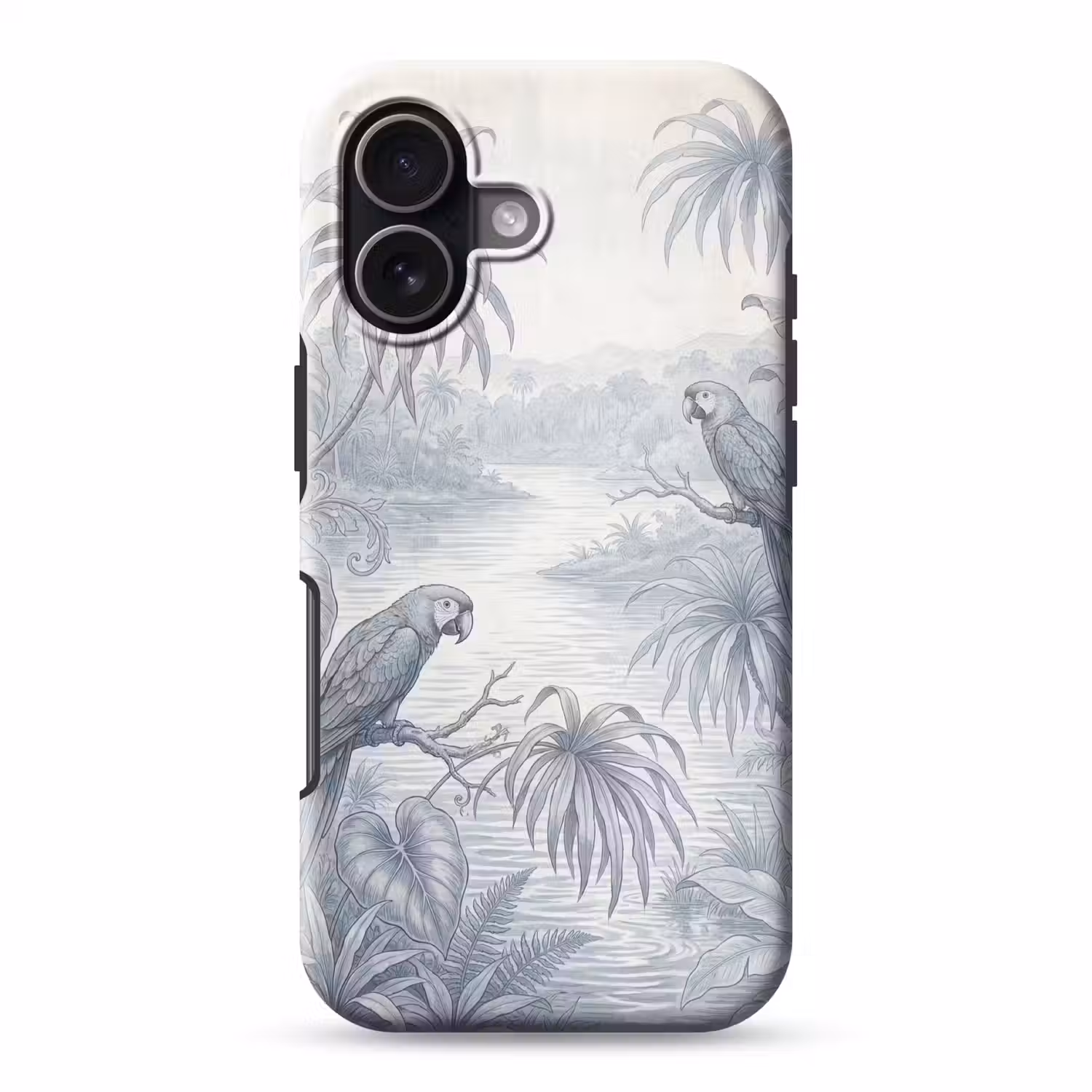 Vogel - Rivier - Tropisch - Illustratie - Blauw Toughcase MagSafe Apple iPhone 17 klein -3d