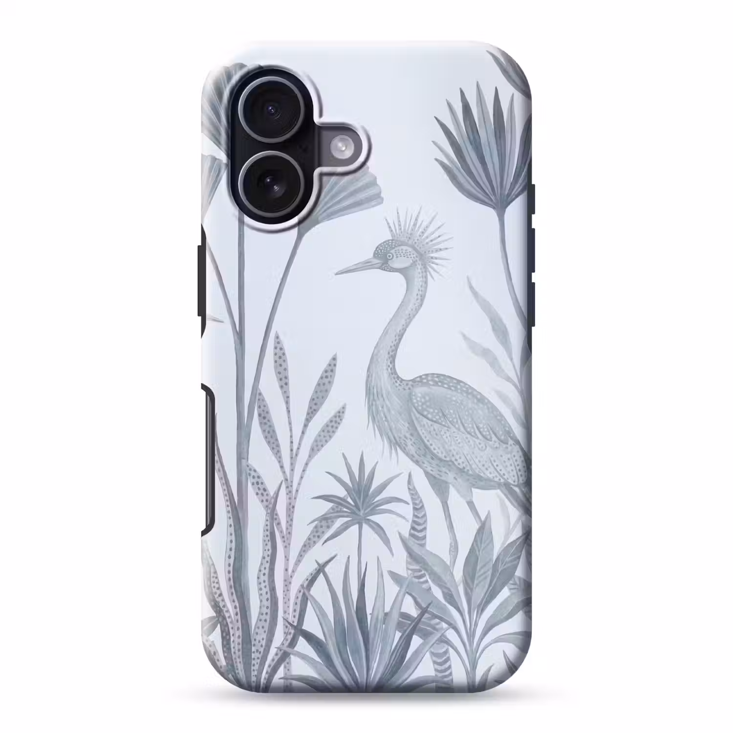 Vogel - Tropisch - Illustratie - Blauwgrijs - Natuur Toughcase MagSafe Apple iPhone 17 klein -3d