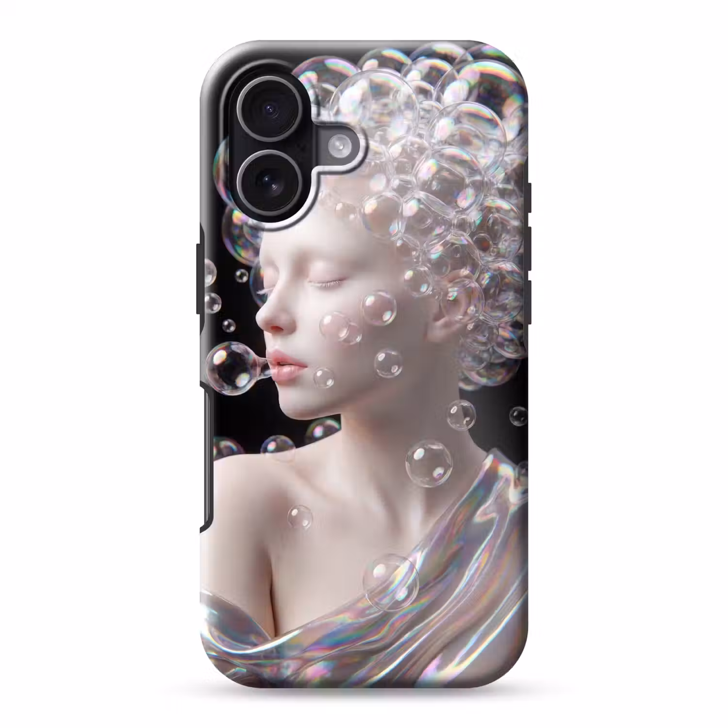 Vrouw - Bellen - Abstract - Kleurrijk Toughcase MagSafe Apple iPhone 17 klein -3d