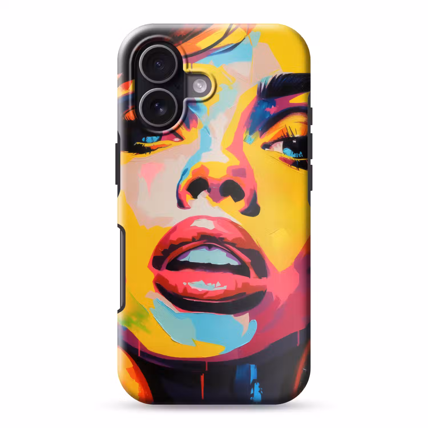 Vrouw - Gezicht - Kleurrijk Toughcase MagSafe Apple iPhone 17 klein -3d