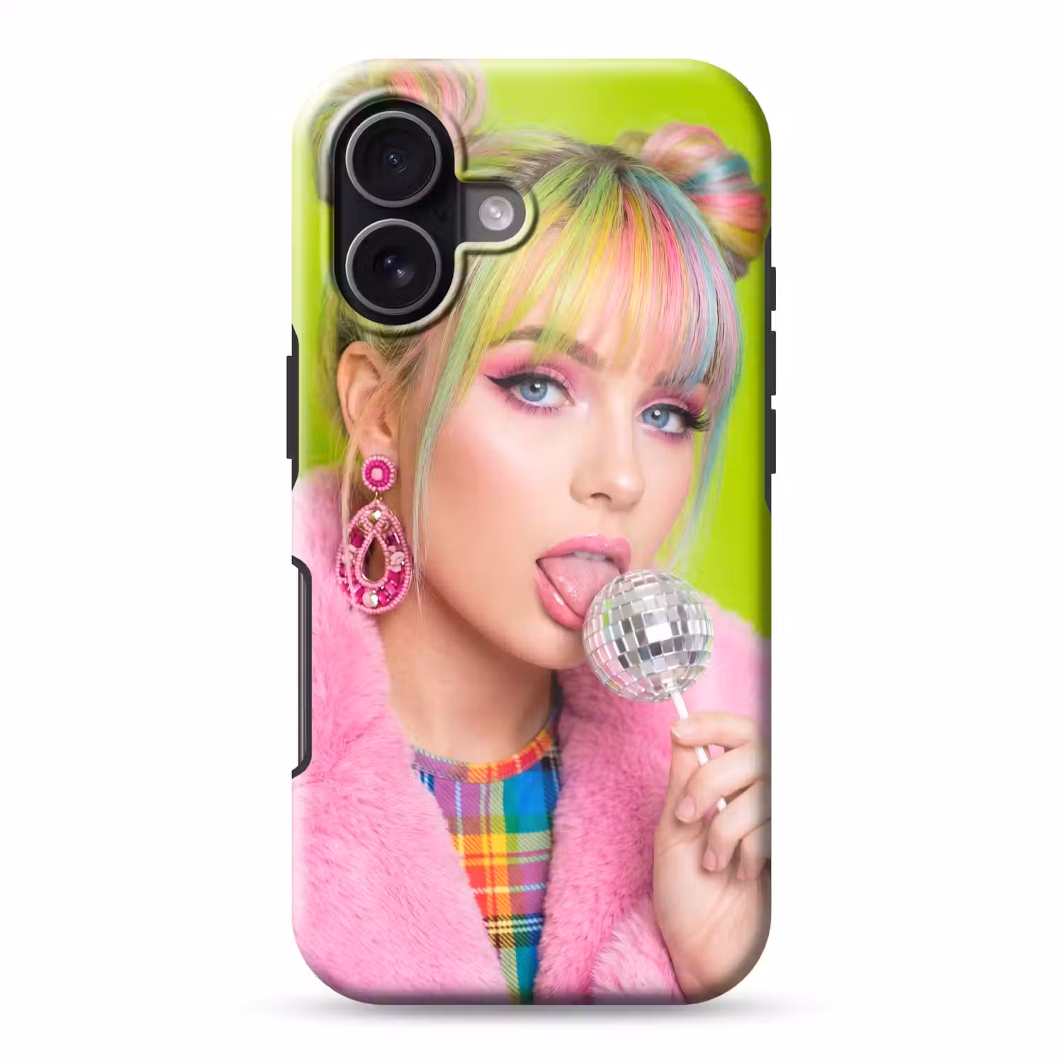 Vrouw - Kleurrijk haar - Pop art - Modern - Levendig Toughcase MagSafe Apple iPhone 17 klein -3d