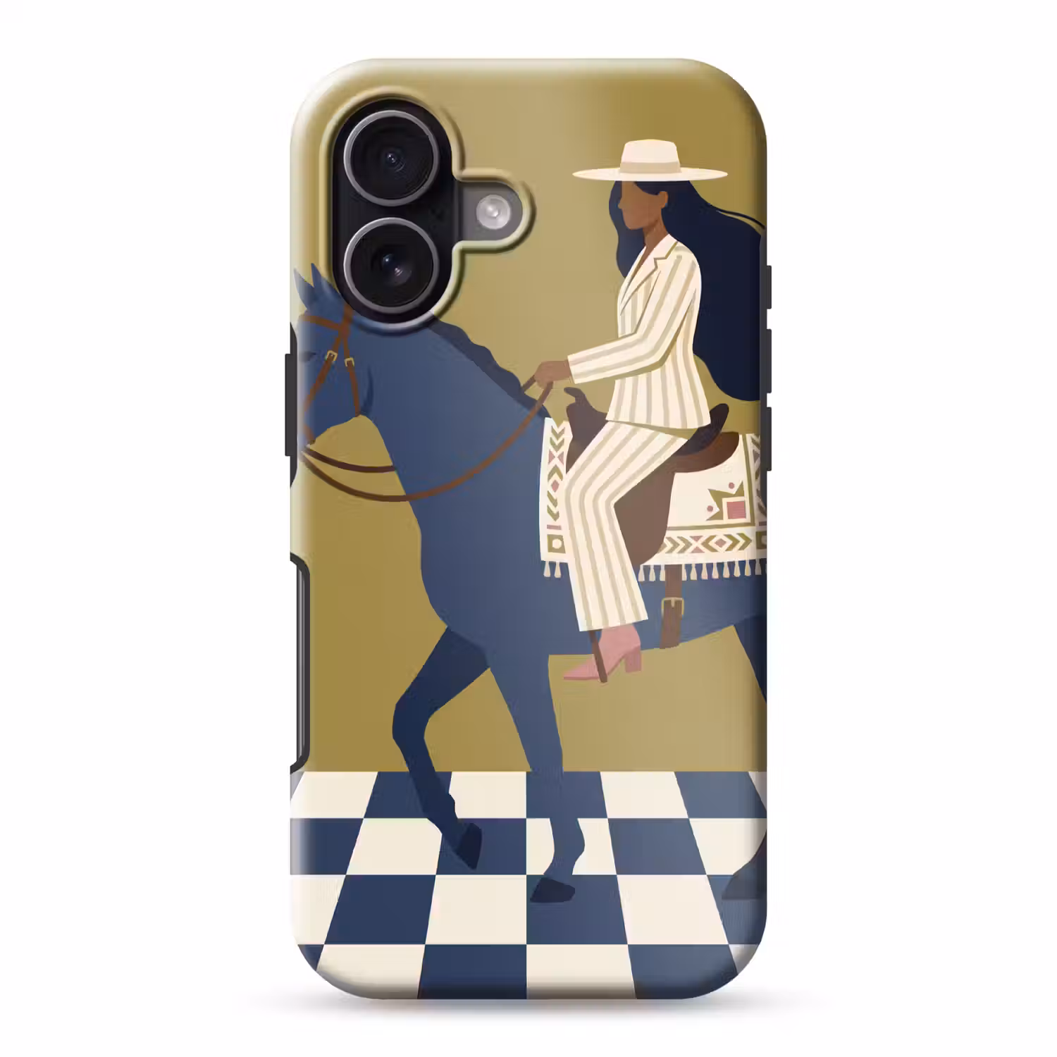 Vrouw - Paard - Rijden - Modern - Abstract Toughcase MagSafe Apple iPhone 17 klein -3d