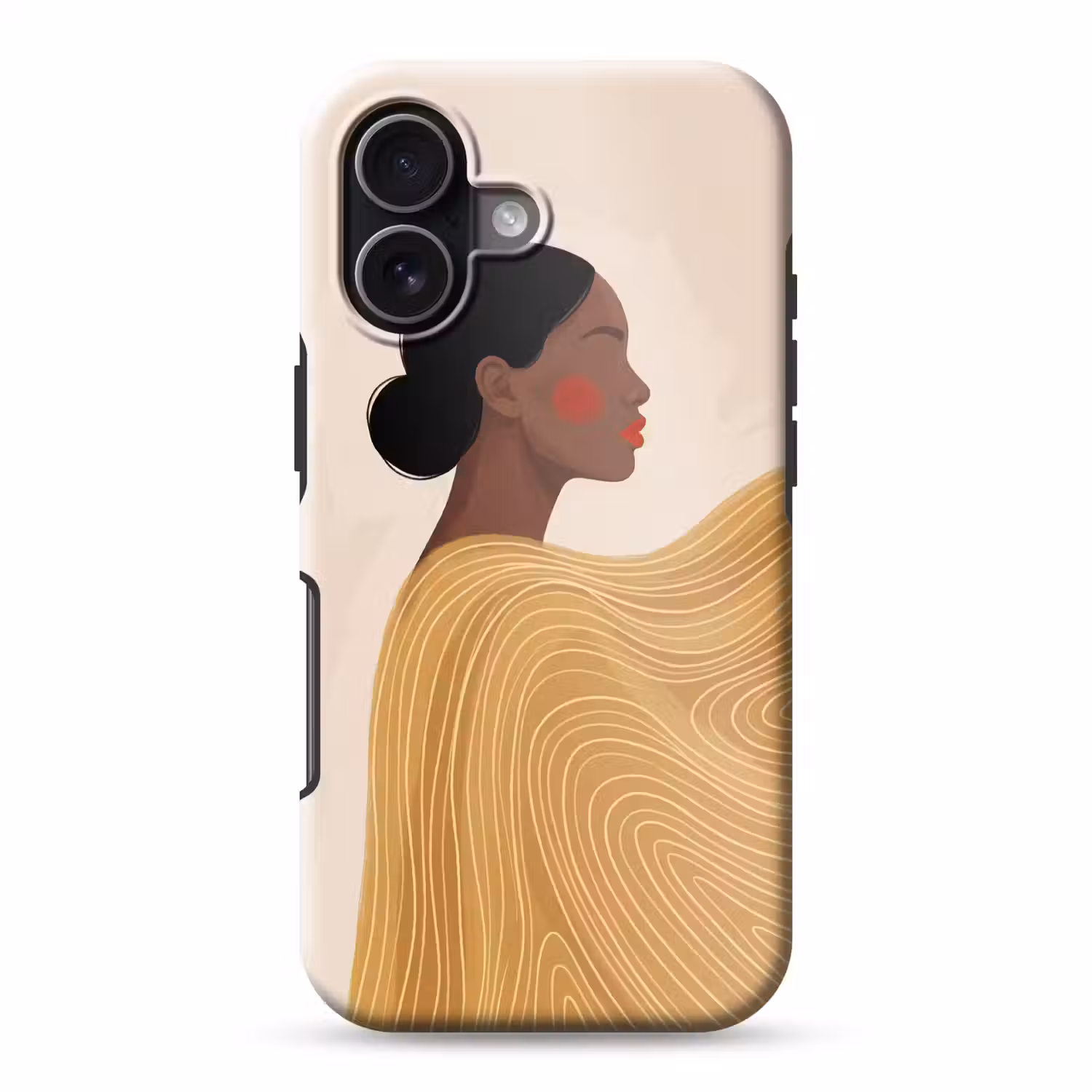 Vrouw - Profiel - Modern - Abstract - Kunst Toughcase MagSafe Apple iPhone 17 klein -3d