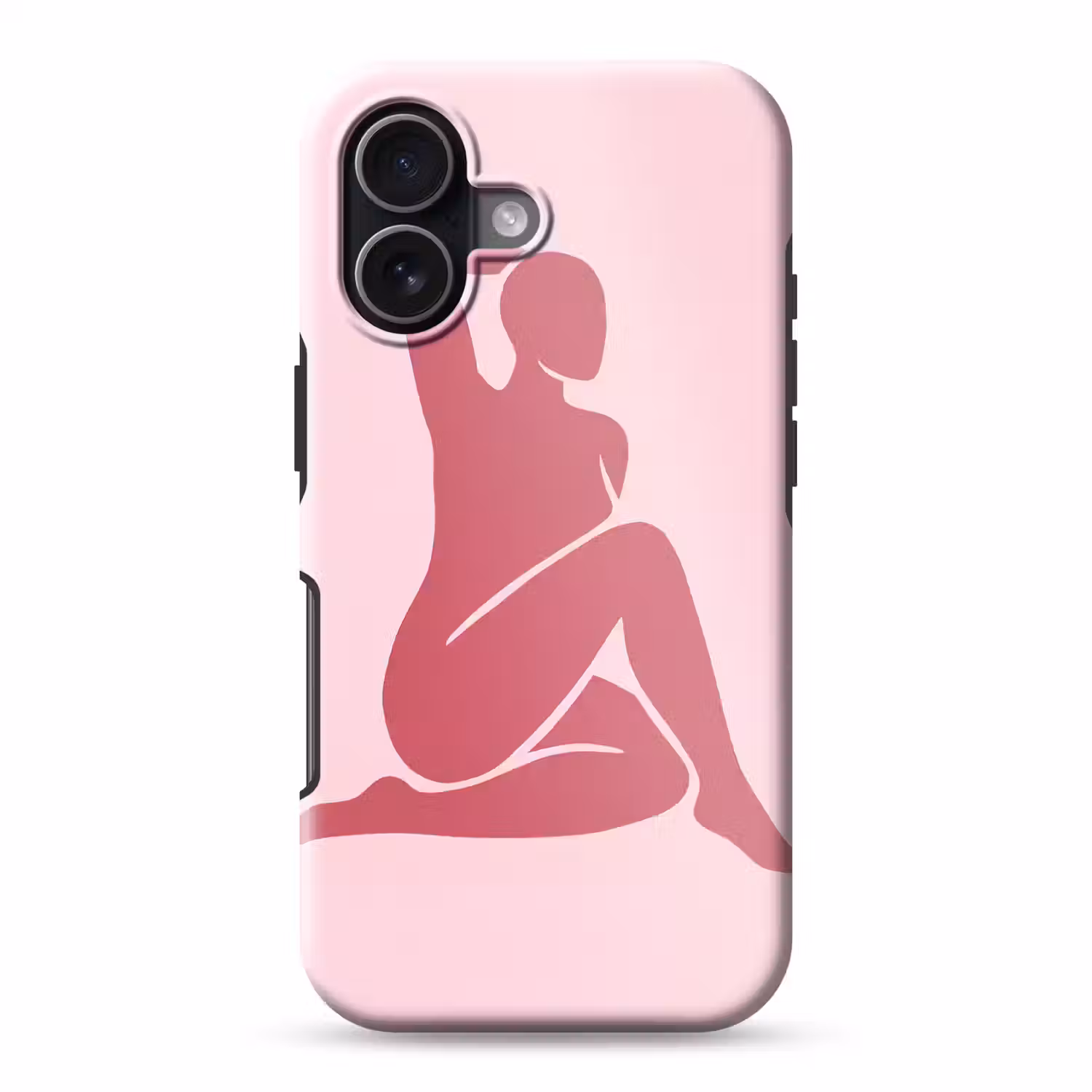 Vrouw - Silhouet - Abstract - Modern - Roze Toughcase MagSafe Apple iPhone 17 klein -3d
