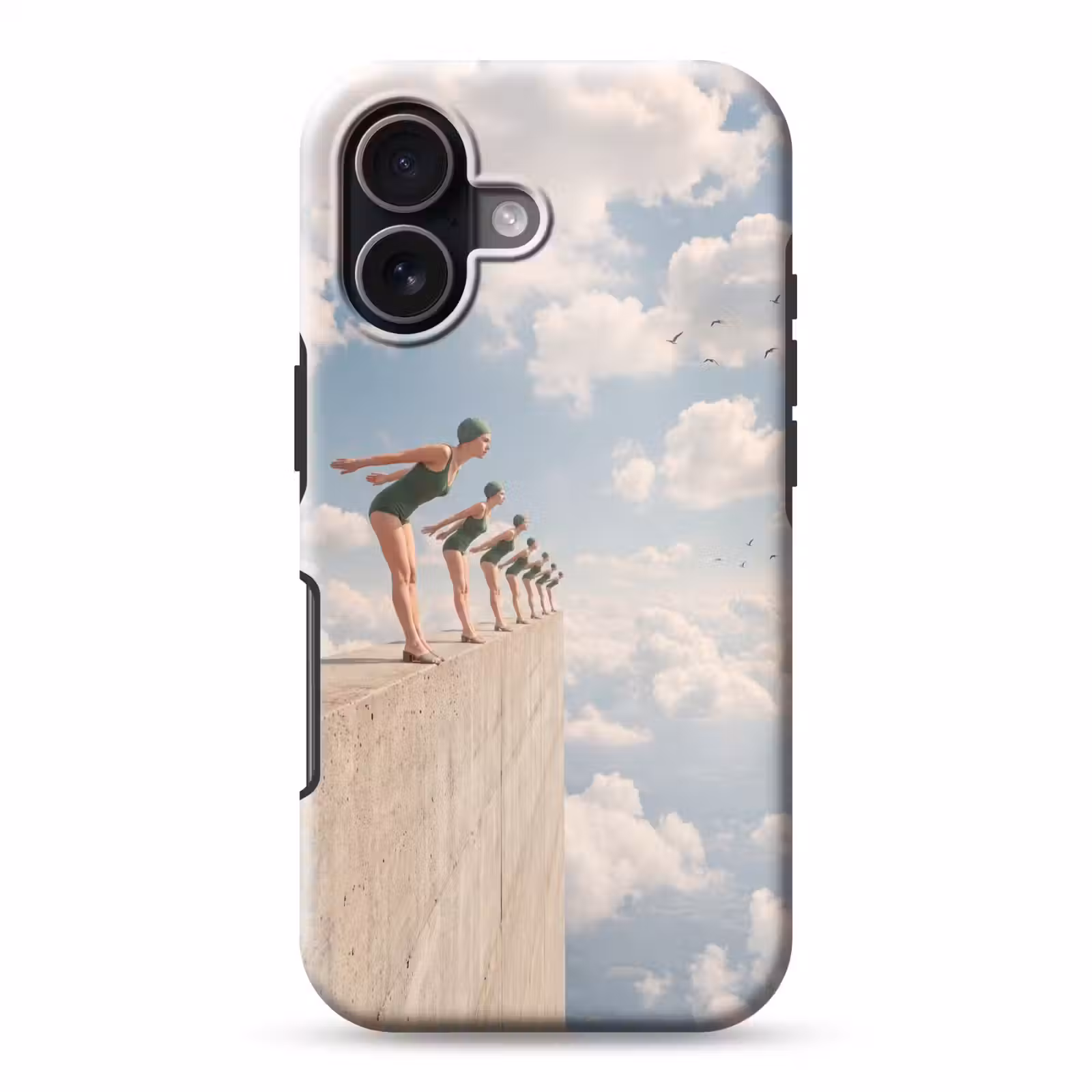 Telefoonhoesje Toughcase - Vrouwen - Duikhouding - Wolken - Vrouwen - Duikhouding - Wolken Toughcase MagSafe Apple iPhone 17 klein