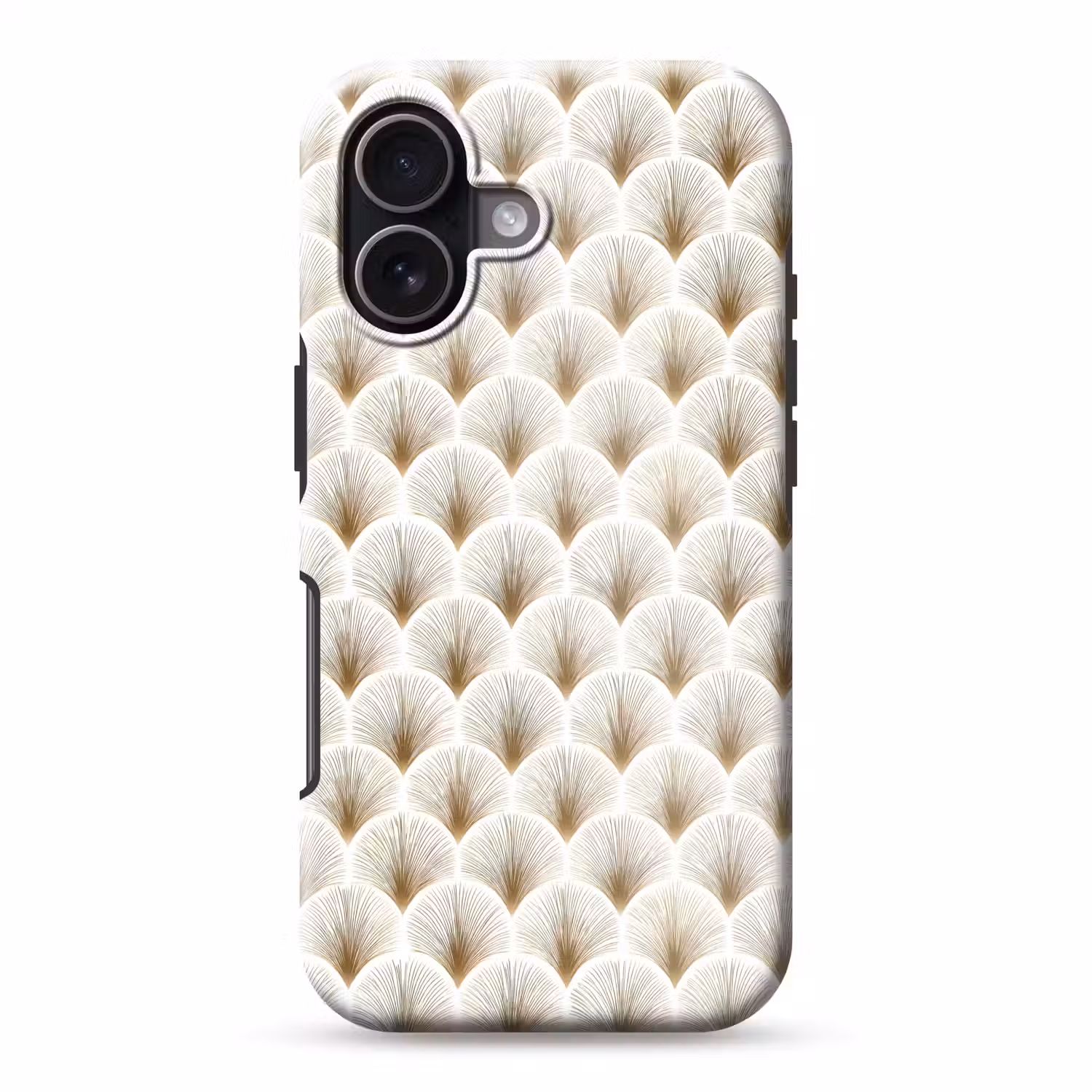 Waaiers - Art Deco - Elegant - Goud - Wit Toughcase MagSafe Apple iPhone 17 klein 1017 -3d