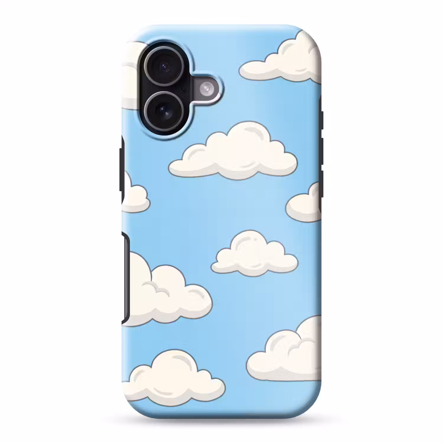 Wolk - Cartoon - Lucht - Blauw - Wit Toughcase MagSafe Apple iPhone 17 klein -3d