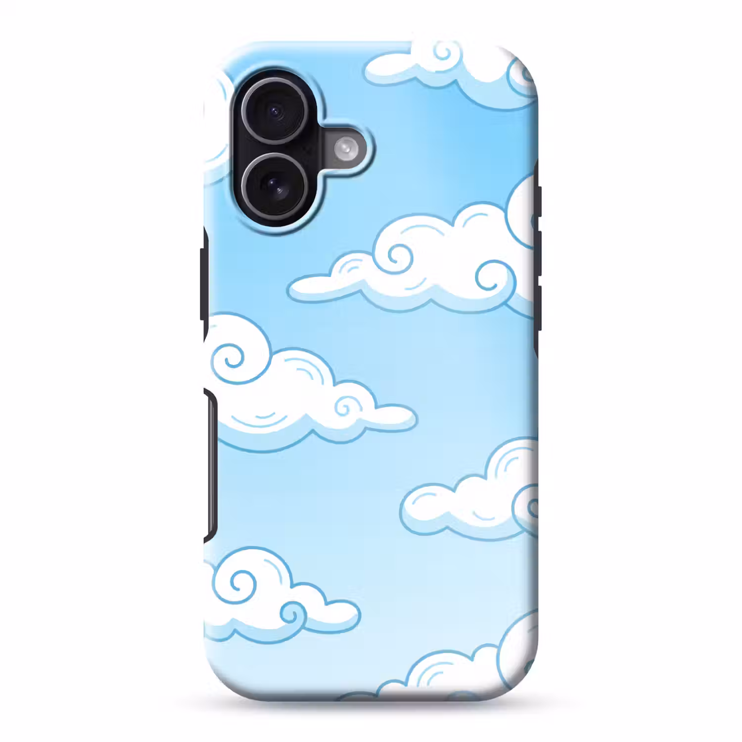 Wolk - Lucht - Cartoon - Blauw - Wit Toughcase MagSafe Apple iPhone 17 klein -3d