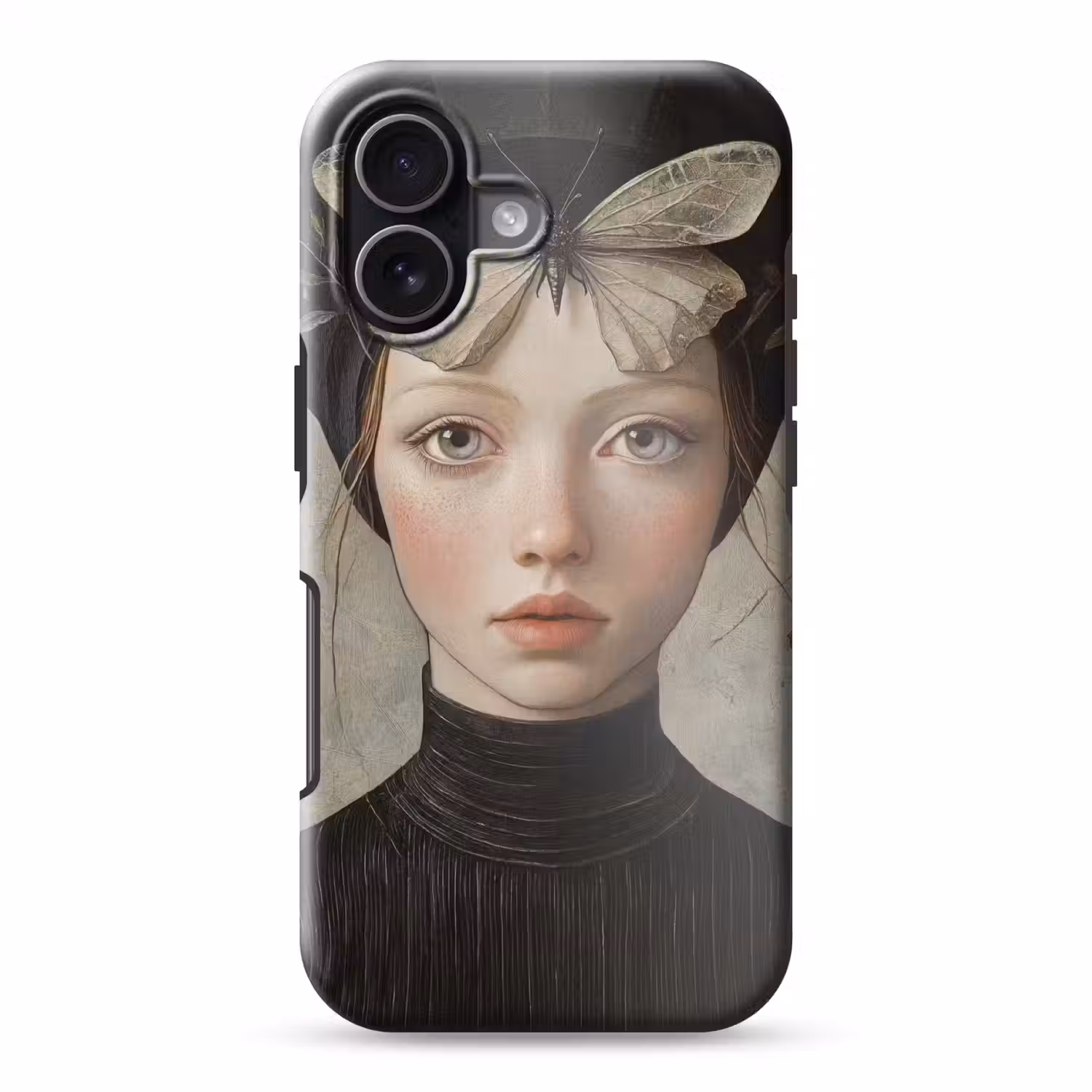 Woman - Butterfly - Art - Classic - Muted Toughcase MagSafe Apple iPhone 17 klein -3d