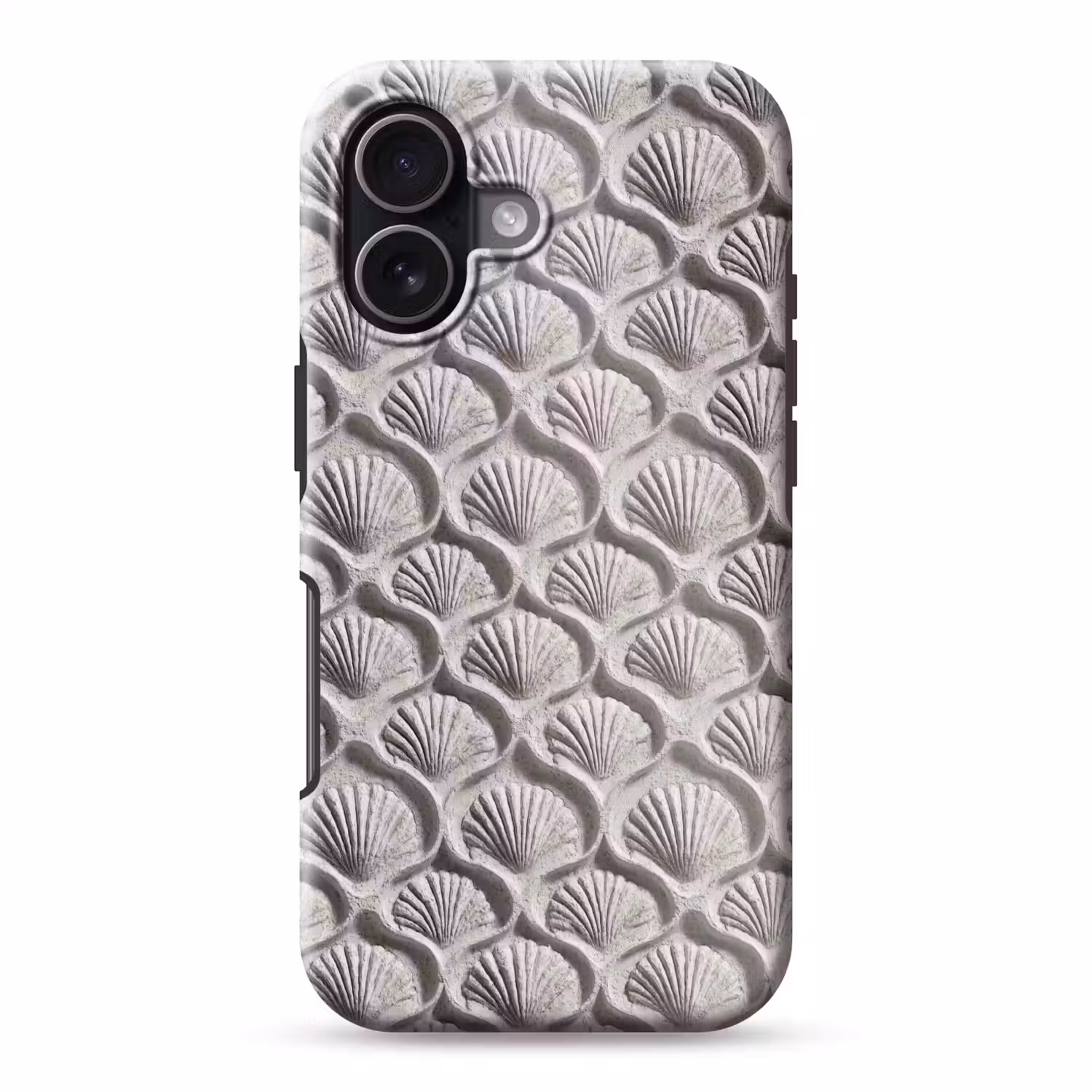Zand - Schelpenvorm - Grijs Toughcase MagSafe Apple iPhone 17 klein 1017 -3d