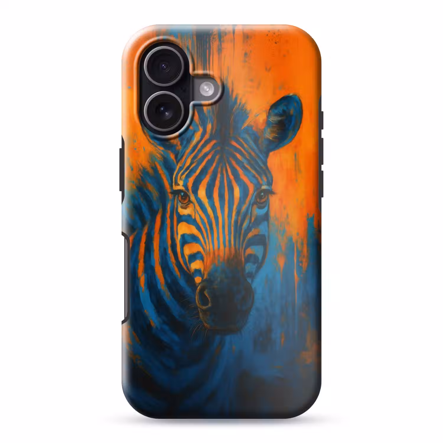 Zebra - Abstract - Blauw Toughcase MagSafe Apple iPhone 17 klein -3d