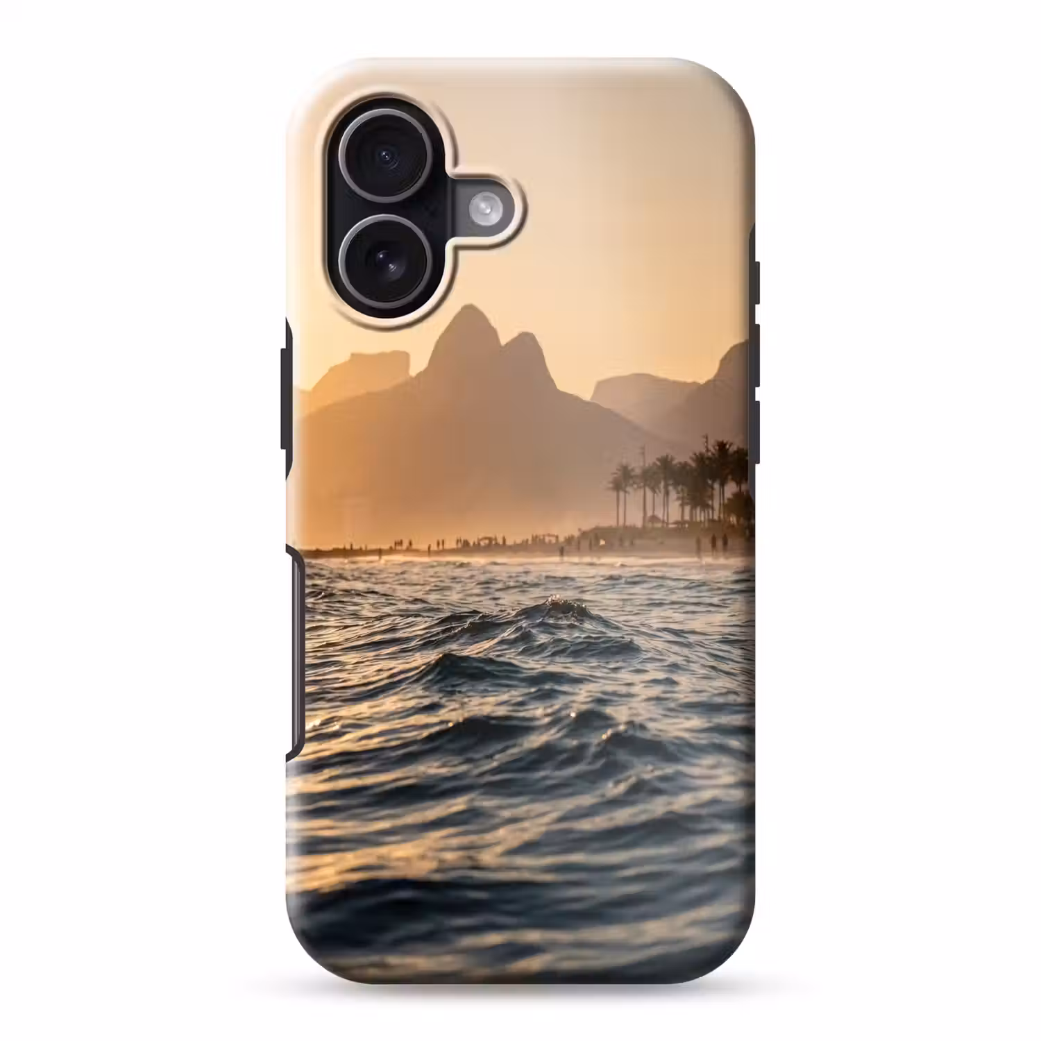 Zee - Golven - Zonsondergang - Kust - Goud Toughcase MagSafe Apple iPhone 17 klein -3d