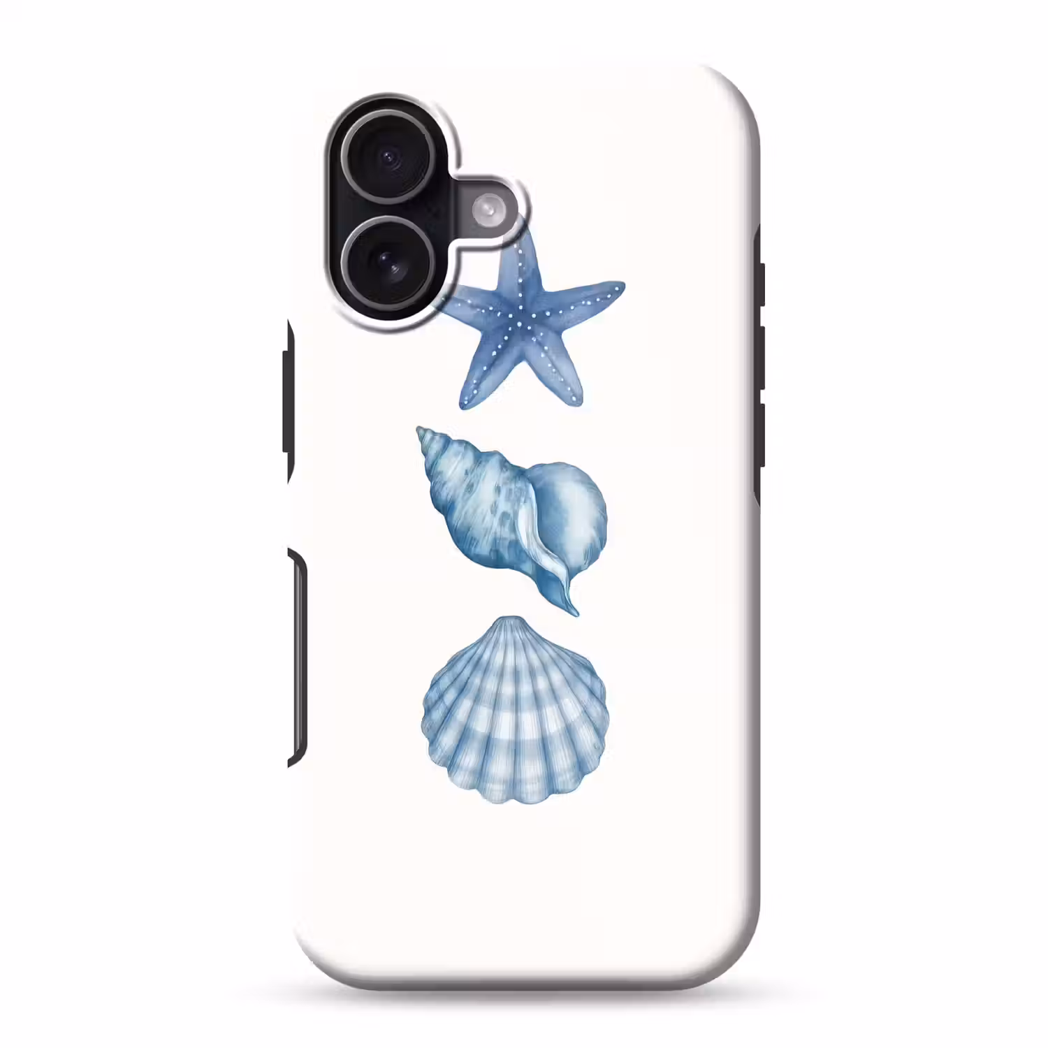 Zeester - Schelpen - Blauw Toughcase MagSafe Apple iPhone 17 klein -3d