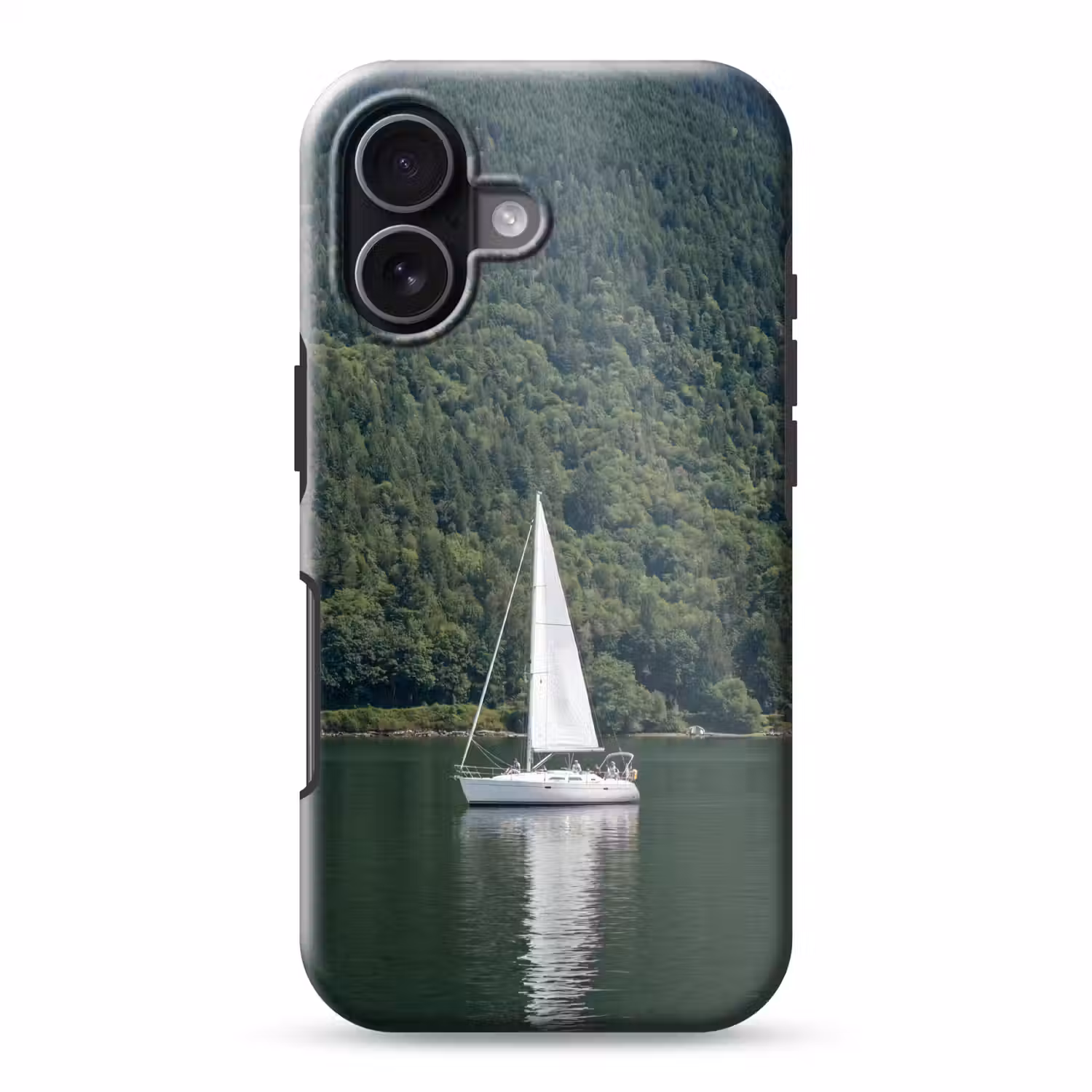 Zeilboot - Water - Bergen - Natuur - Groen Toughcase MagSafe Apple iPhone 17 klein -3d