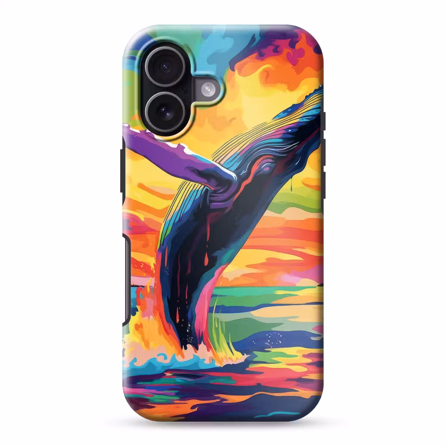 Zonsondergang - Walvis - Geschilderd - Kleurrijk Toughcase MagSafe Apple iPhone 17 klein -3d