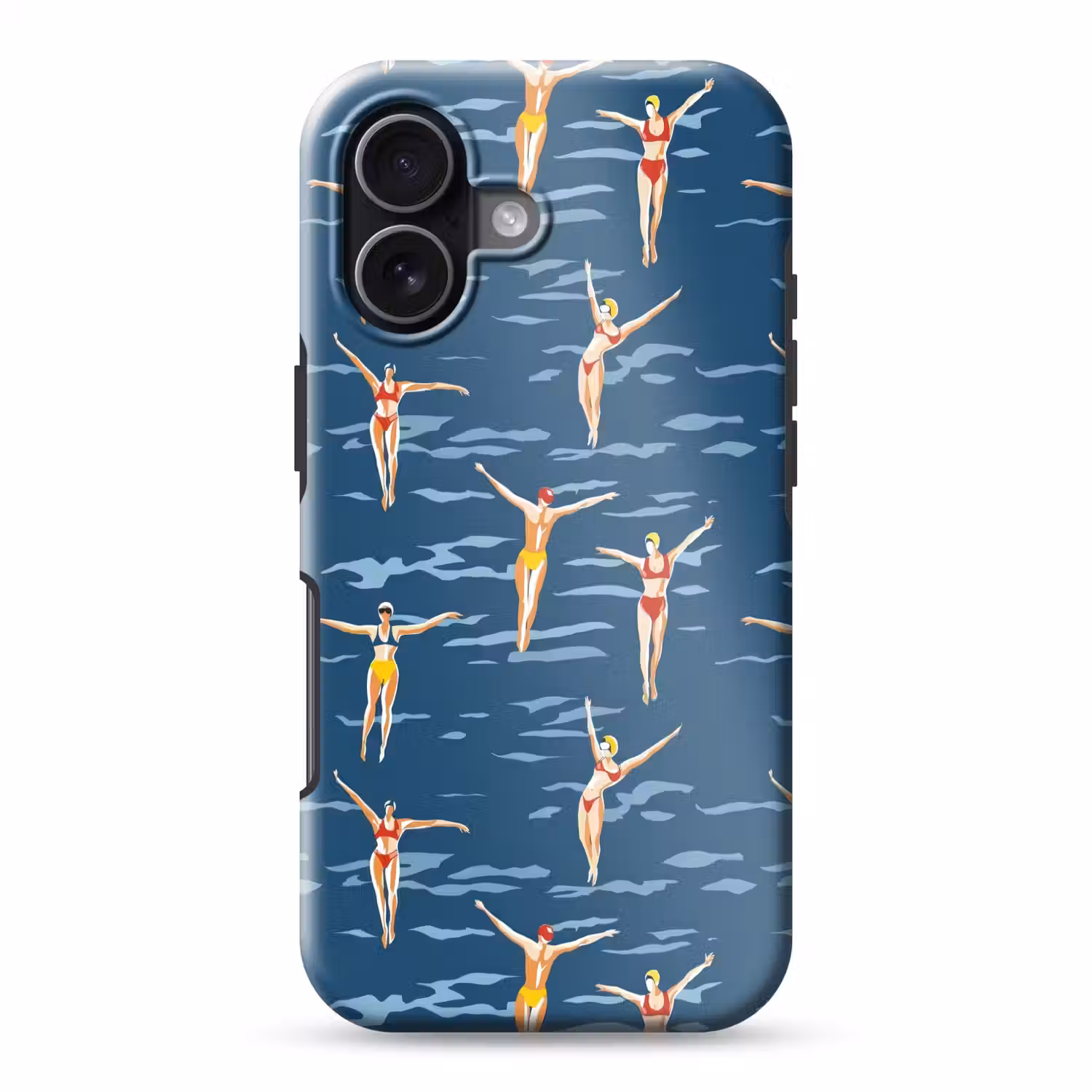 Zwemsters- Retro - Blauw Toughcase MagSafe Apple iPhone 17 klein 1017 -3d