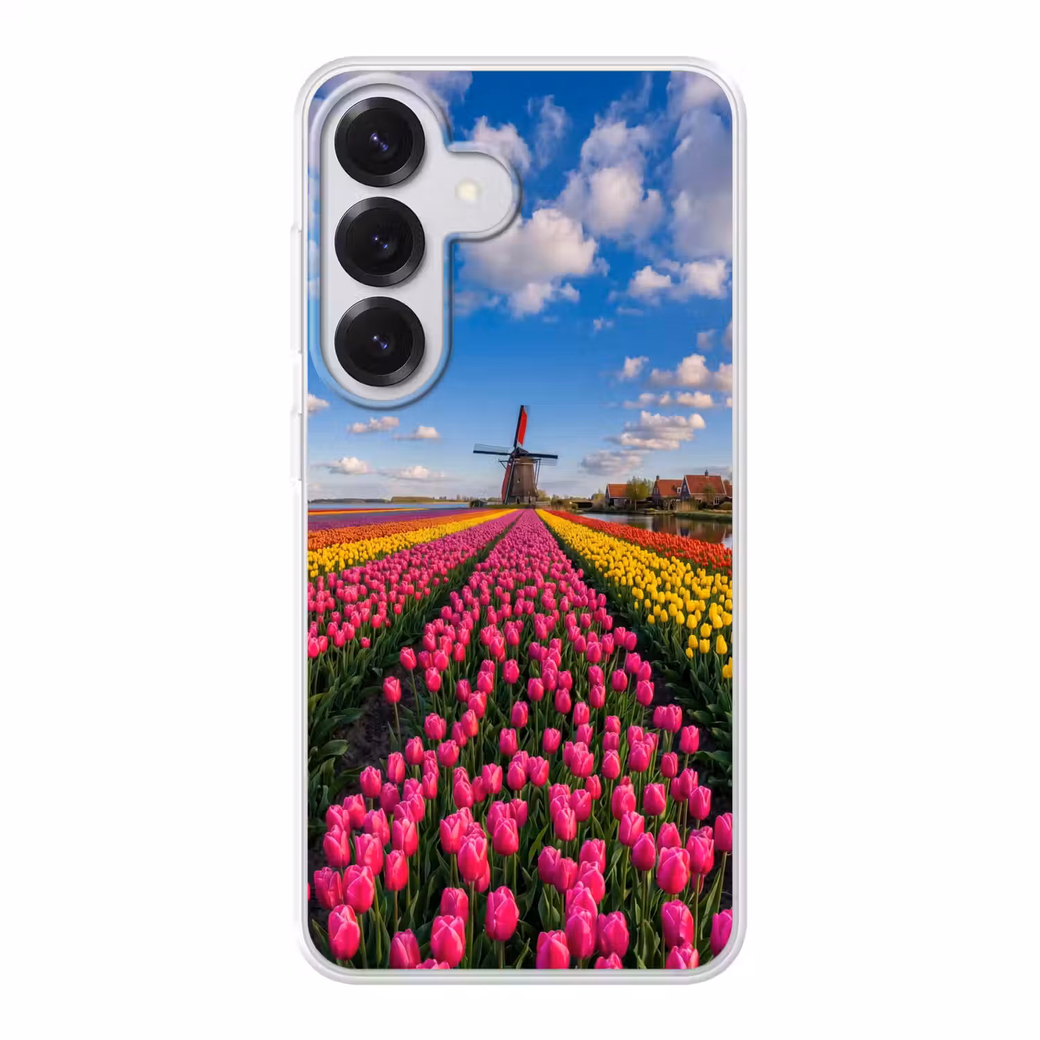 Tulpen - Holland - Molen - Kleurrijk Telefoonhoesje Samsung Galaxy S26 klein -3d