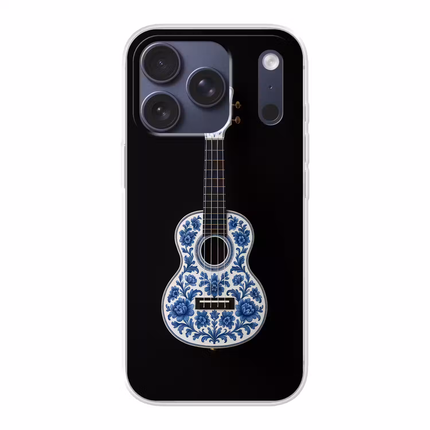 Ukelele - Delfts - Blauw - Muziek Telefoonhoesje iPhone 17 Pro klein -3d
