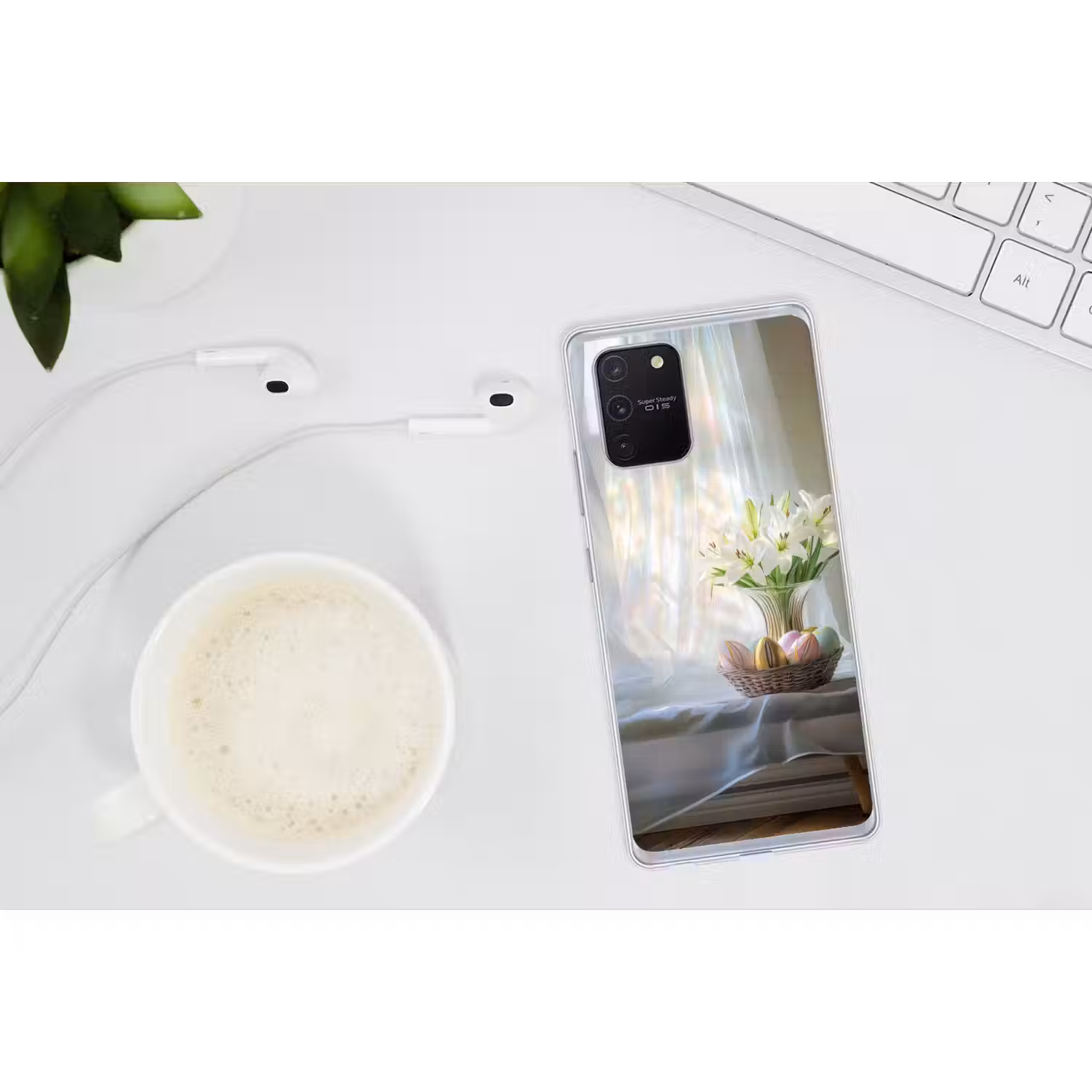 Vaas - Eieren - Bloemen Telefoonhoesje Samsung Galaxy S10 Lite klein -oordopS10Lite