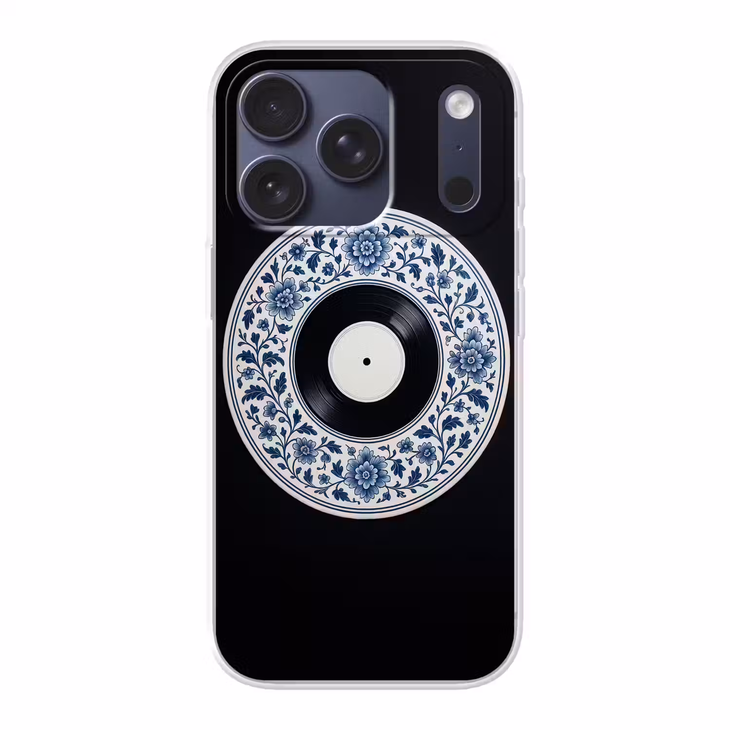 Vinyl - LP - Delfts Blauw - Muziek Telefoonhoesje iPhone 17 Pro klein -3d