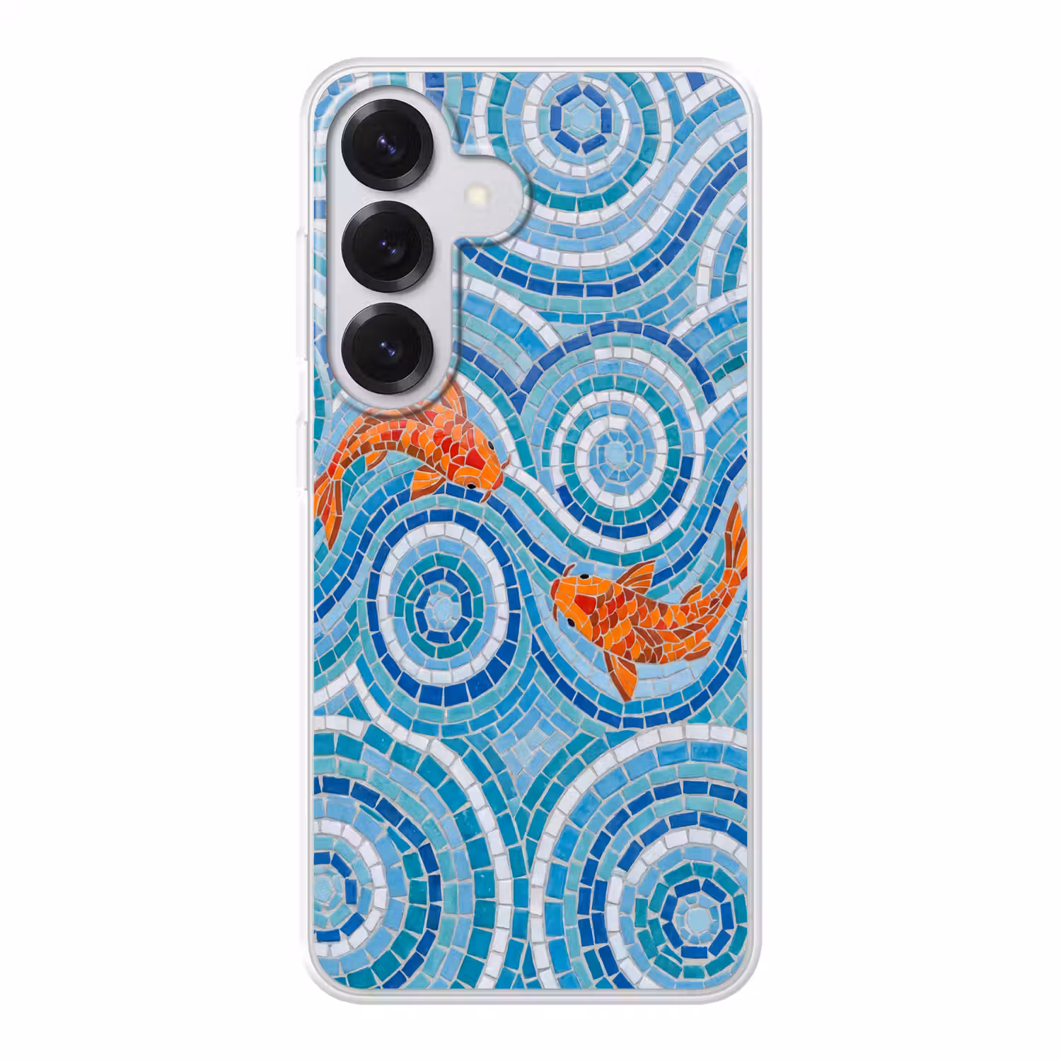 Vis - Mozaïek - Water - Decoratief - Blauw Telefoonhoesje Samsung Galaxy S26 klein -3d