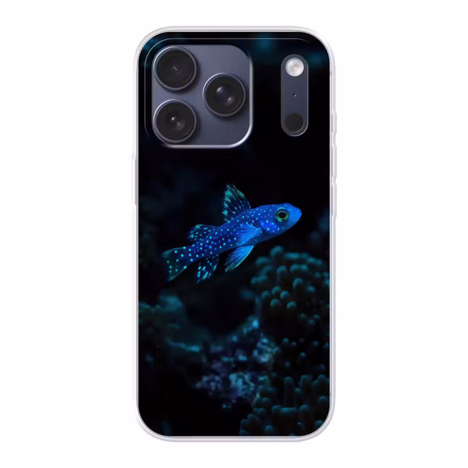 Vis - Stippen - Koraal - Blauw Telefoonhoesje iPhone 17 Pro klein -3d