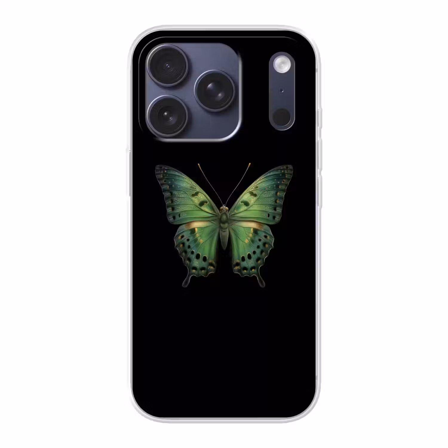Vlinder - Groen - Diepte Telefoonhoesje iPhone 17 Pro klein -3d
