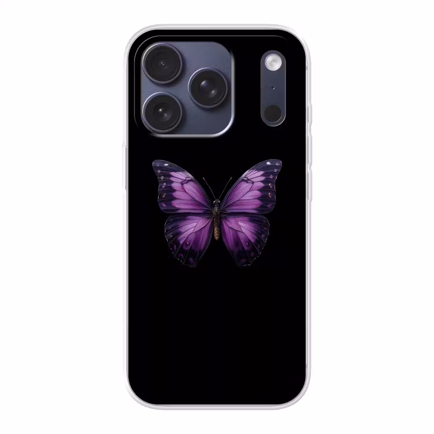 Vlinder - Paars - Levendig Telefoonhoesje iPhone 17 Pro klein -3d