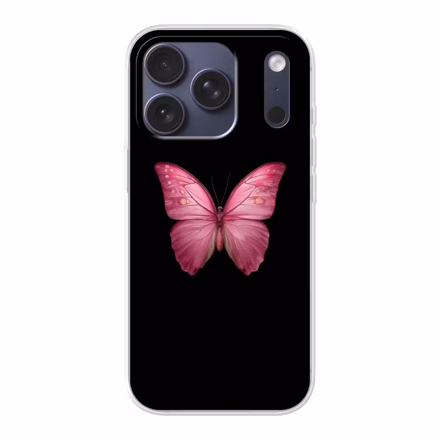 Vlinder - roze - Elegant Telefoonhoesje iPhone 17 Pro klein -3d