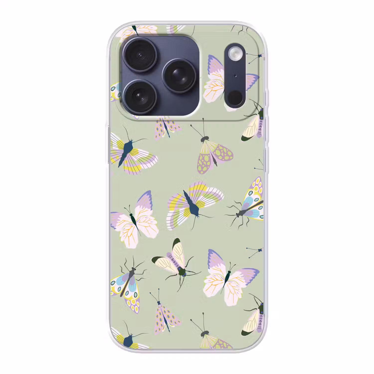 Vlinders - Insecten - Groen - Kleurrijk Telefoonhoesje iPhone 17 Pro klein -3d