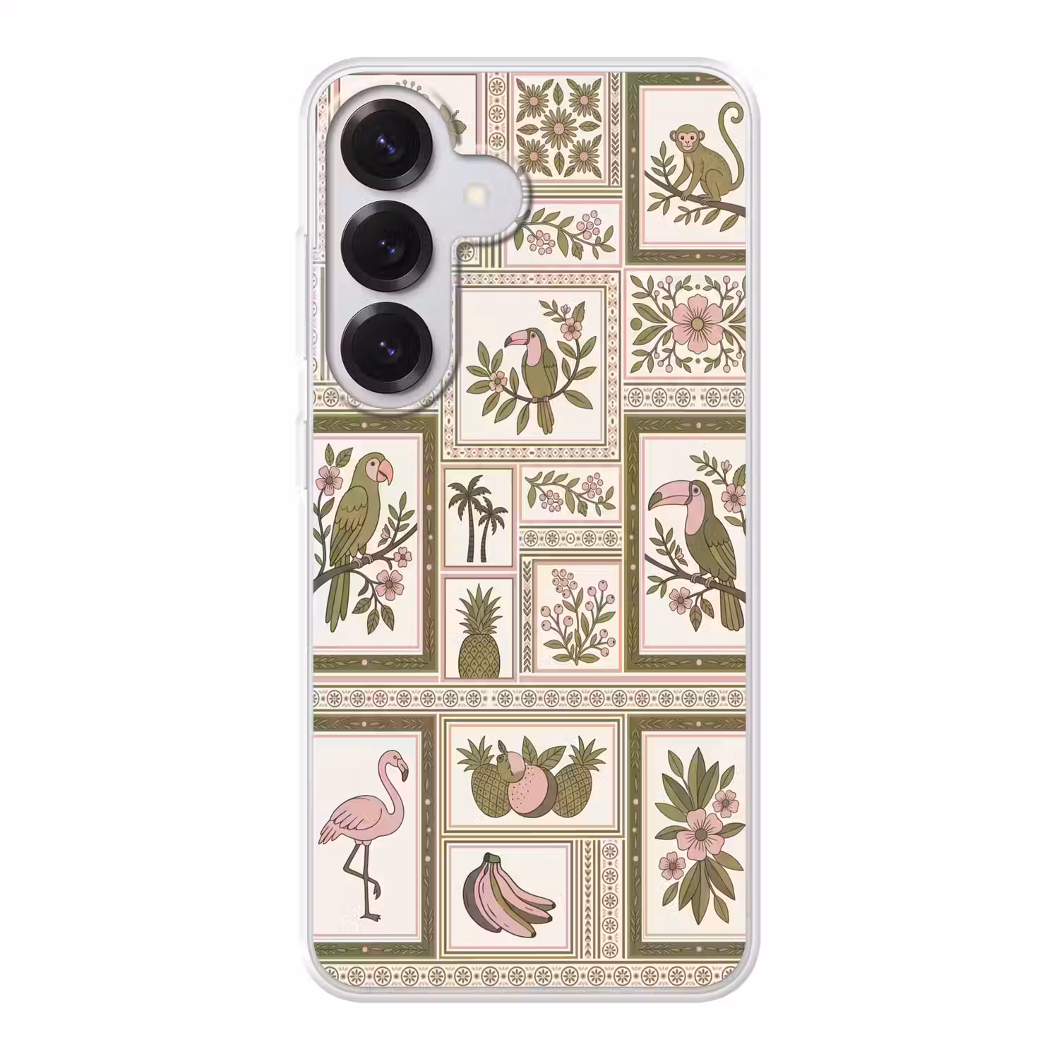 Vogel - Tropisch - Patroon - Decoratief - Groen Telefoonhoesje Samsung Galaxy S26 klein -3d