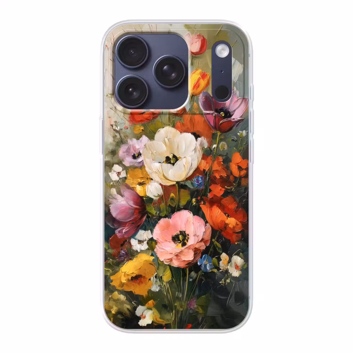 Vrolijk boeket - Dynamisch - Subtiele kleurspatten Telefoonhoesje iPhone 17 Pro klein -3d