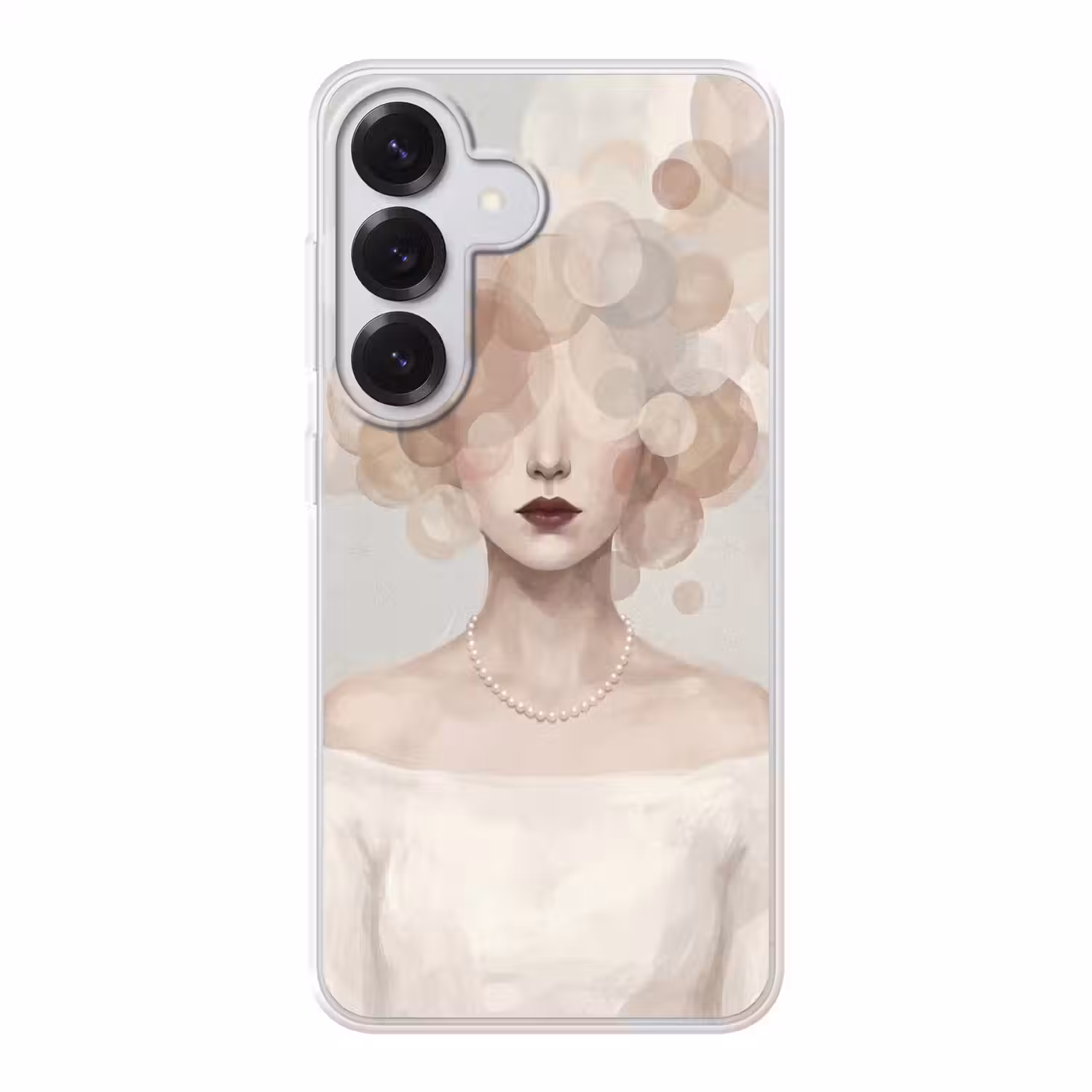 Vrouw - Cirkels - Beige Telefoonhoesje Samsung Galaxy S26 klein -3d