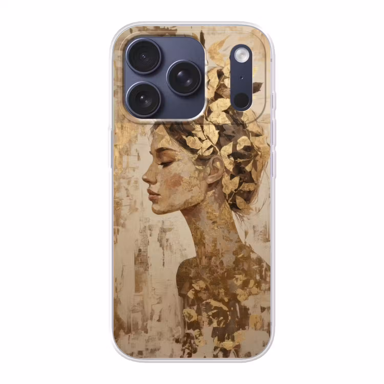 Vrouw - Goud - Abstract - Textuur Telefoonhoesje iPhone 17 Pro klein -3d