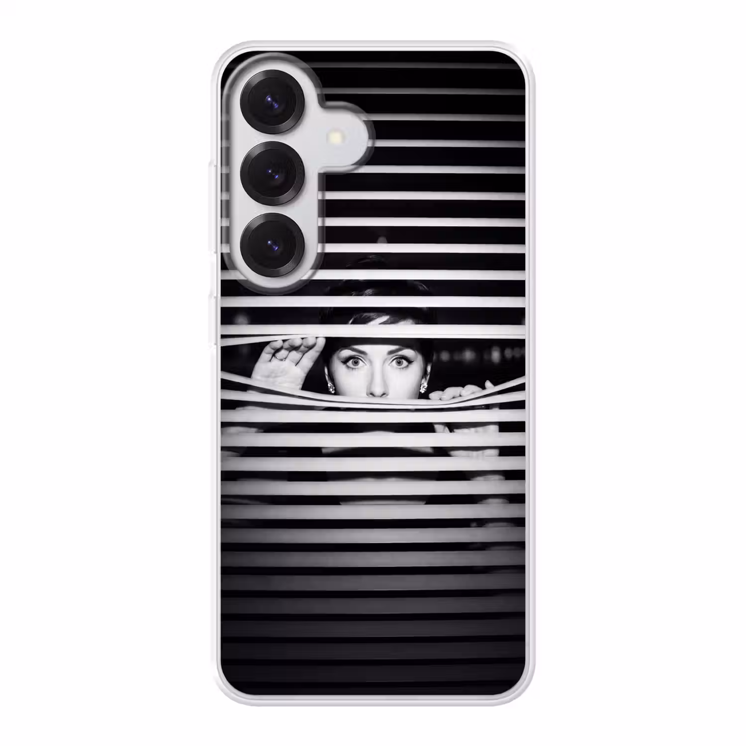 Vrouw - Jaloezieën - Portret - Zwart-wit Telefoonhoesje Samsung Galaxy S26 klein -3d