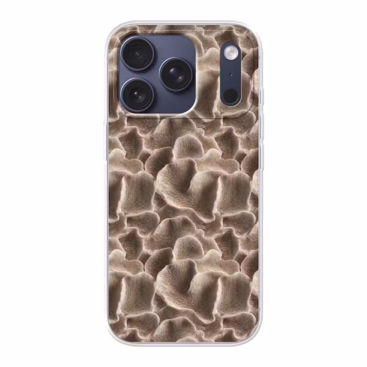 Waaiervorm - Beige - Vezel textuur Telefoonhoesje iPhone 17 Pro klein 878 -3d